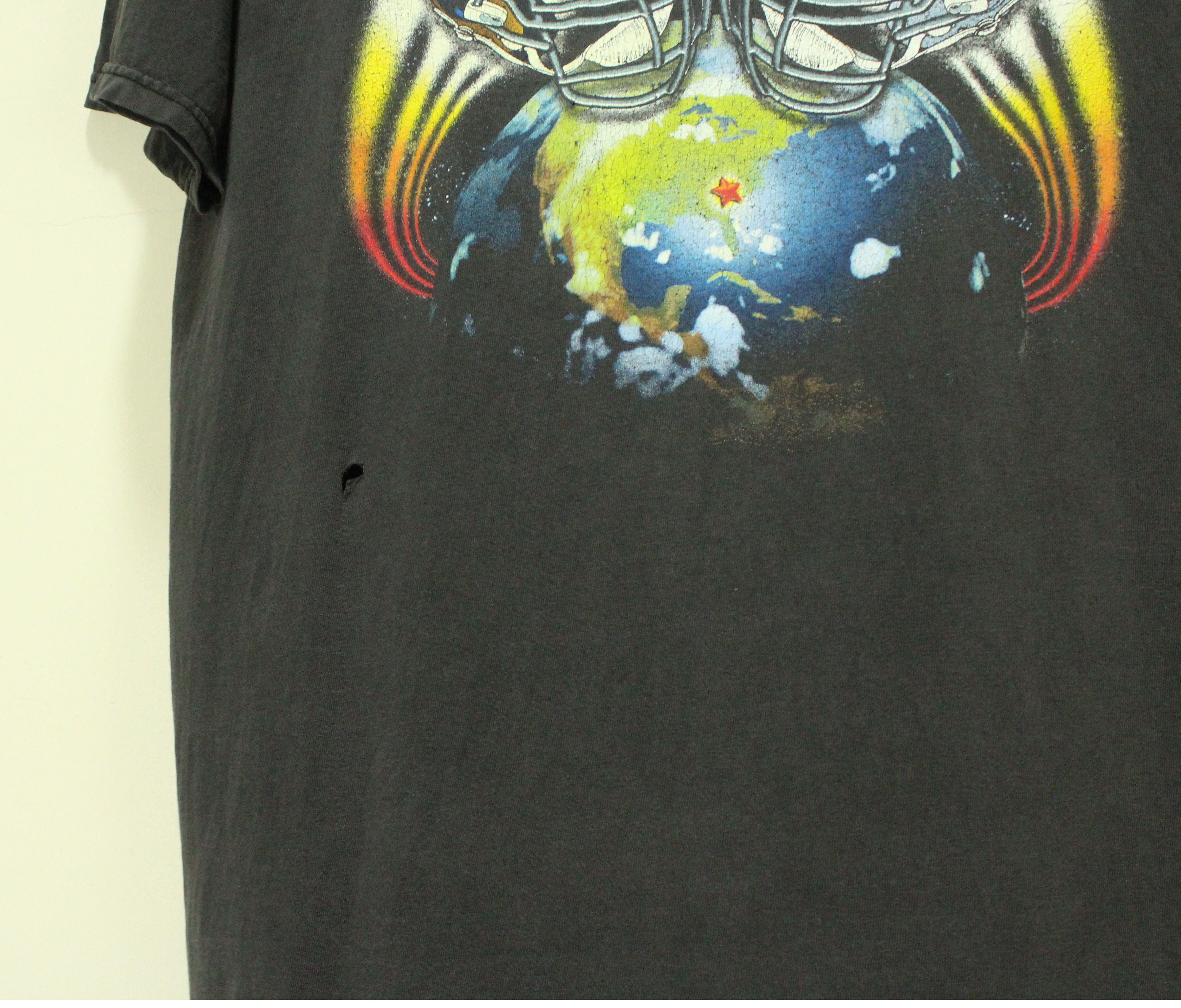 NFL × Vintage Faded Black Distressed Vintage SUPER SUNDAY T Shirt Size US XL / EU 56 / 4 - 3 Thumbnail