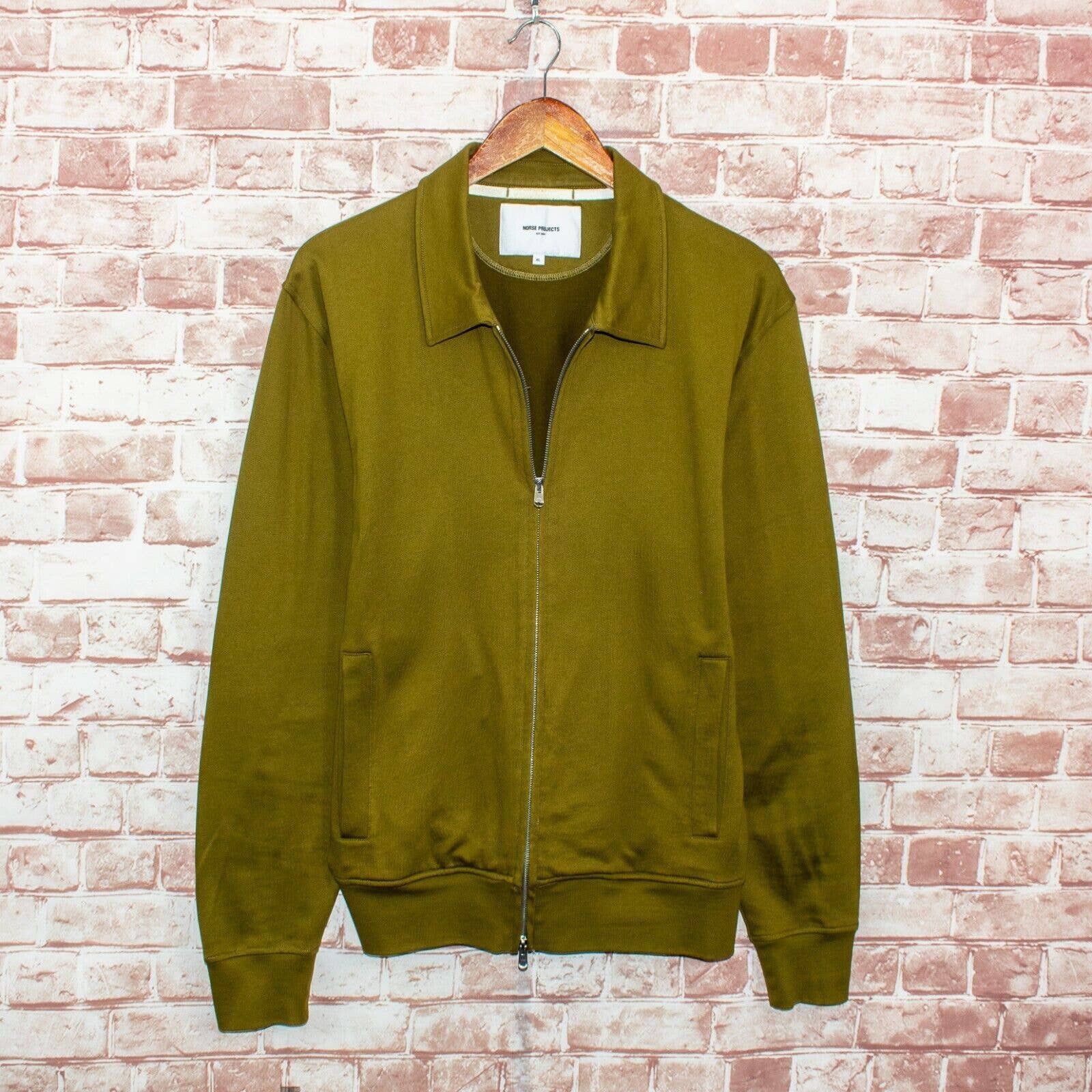 Norse Projects NORSE PROJETS Full Zip Andreas Track Jacket Olive Green ...