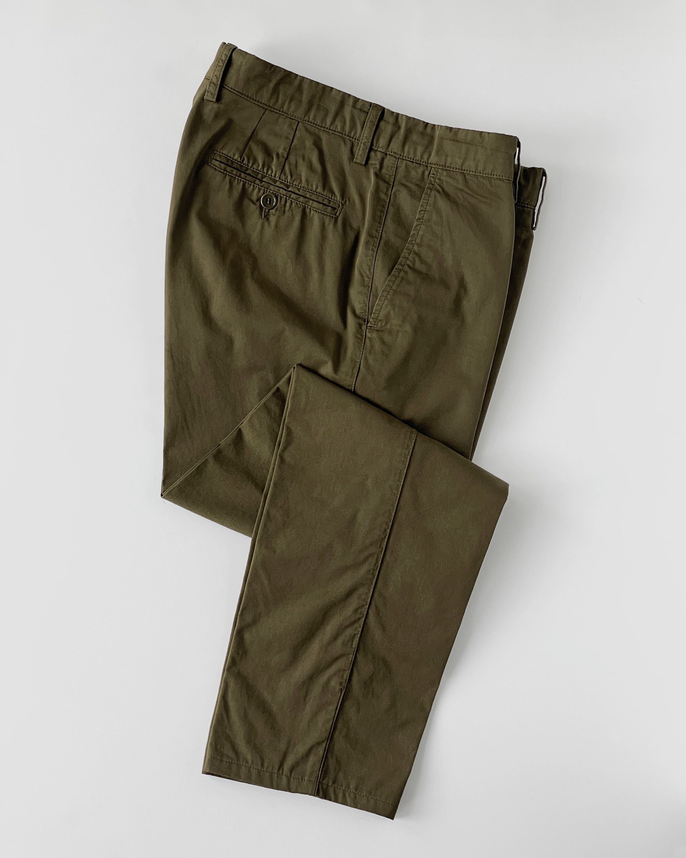 image of Aspesi Lightweight Cotton Trousers in Olive, Men's (Size 32)