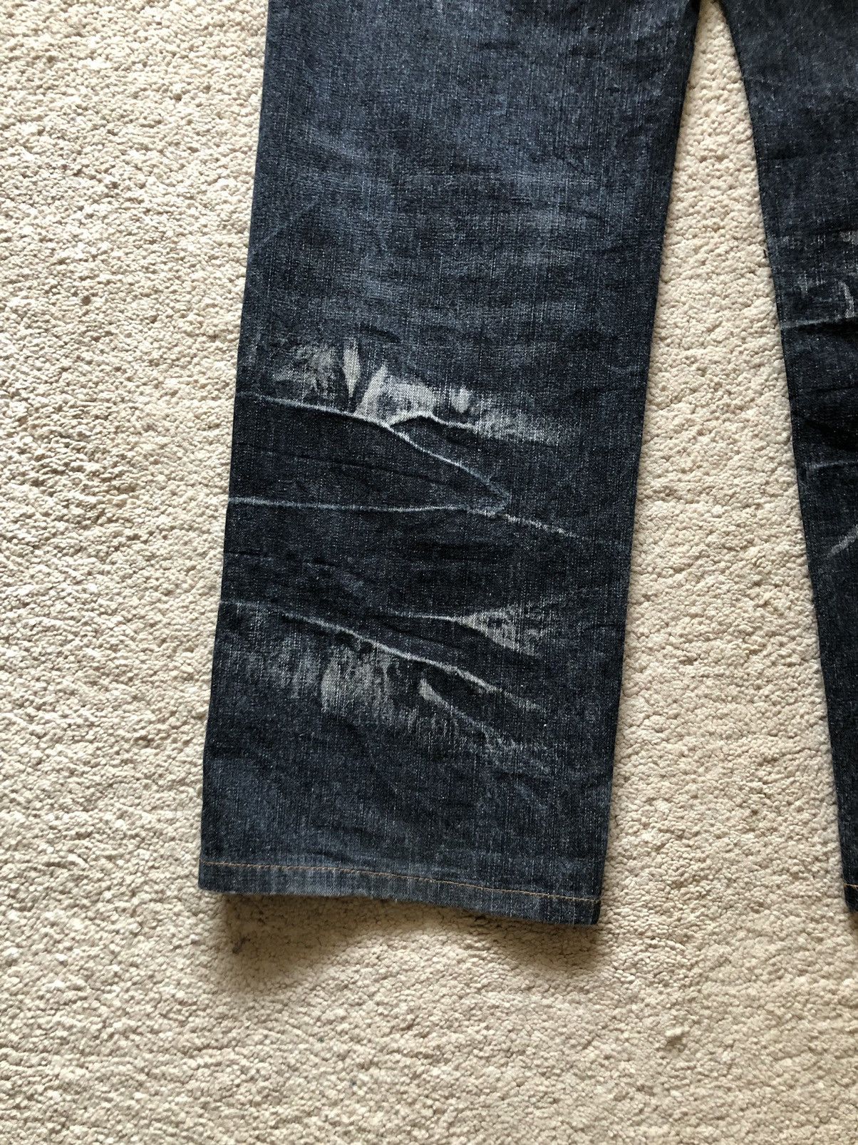 LOWBOX 2000s LOWBOX Claw Mark Baggy Jeans Size US 34 / EU 50 - 6 Thumbnail