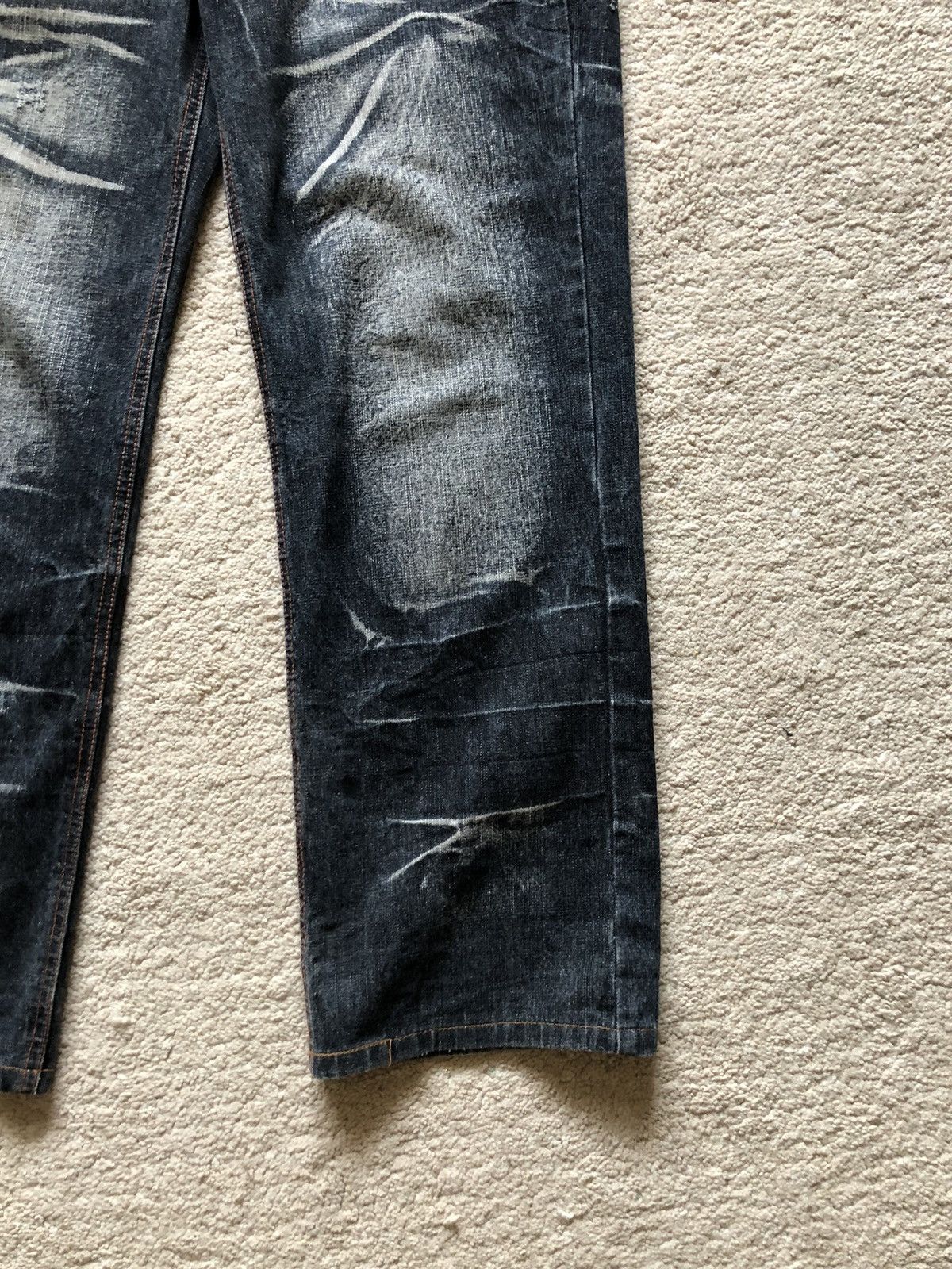LOWBOX 2000s LOWBOX Claw Mark Baggy Jeans Size US 34 / EU 50 - 3 Thumbnail