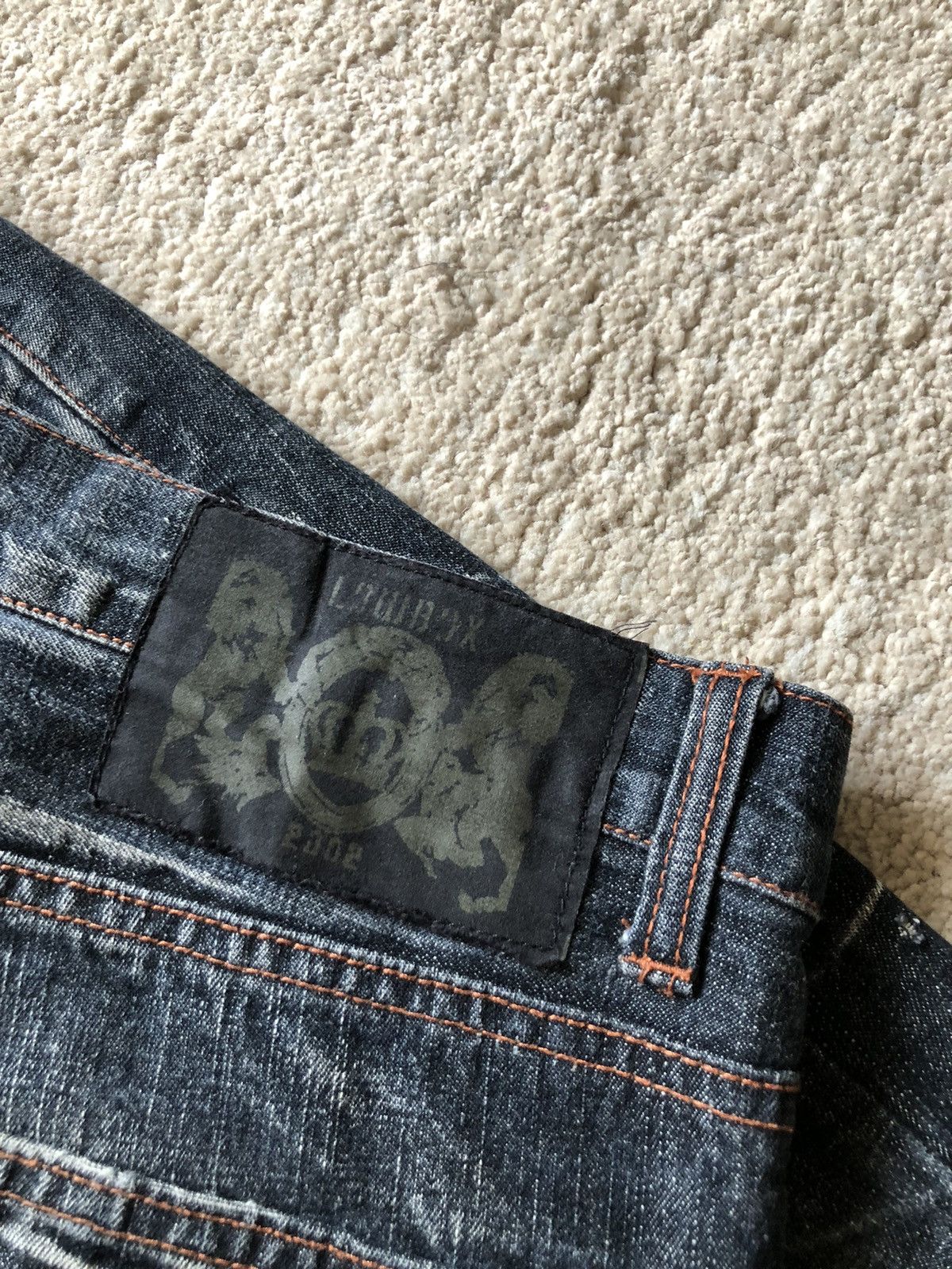 LOWBOX 2000s LOWBOX Claw Mark Baggy Jeans Size US 34 / EU 50 - 10 Thumbnail