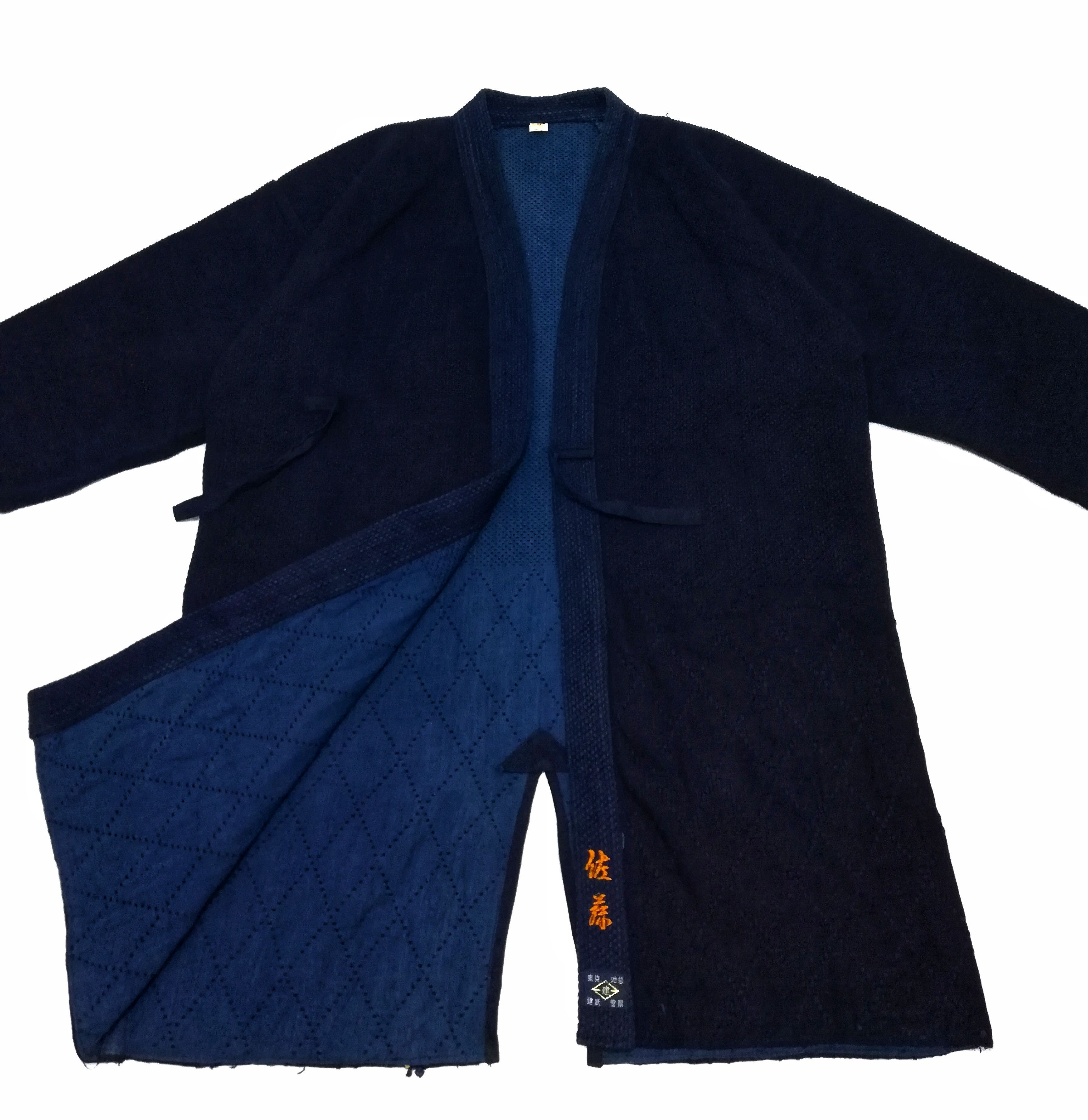 Indigo × Japanese Brand 🔥Dyed Sashiko Noragi Kimono Style Visvim Design Cotton🔥 Size US L / EU 52-54 / 3 - 11 Thumbnail