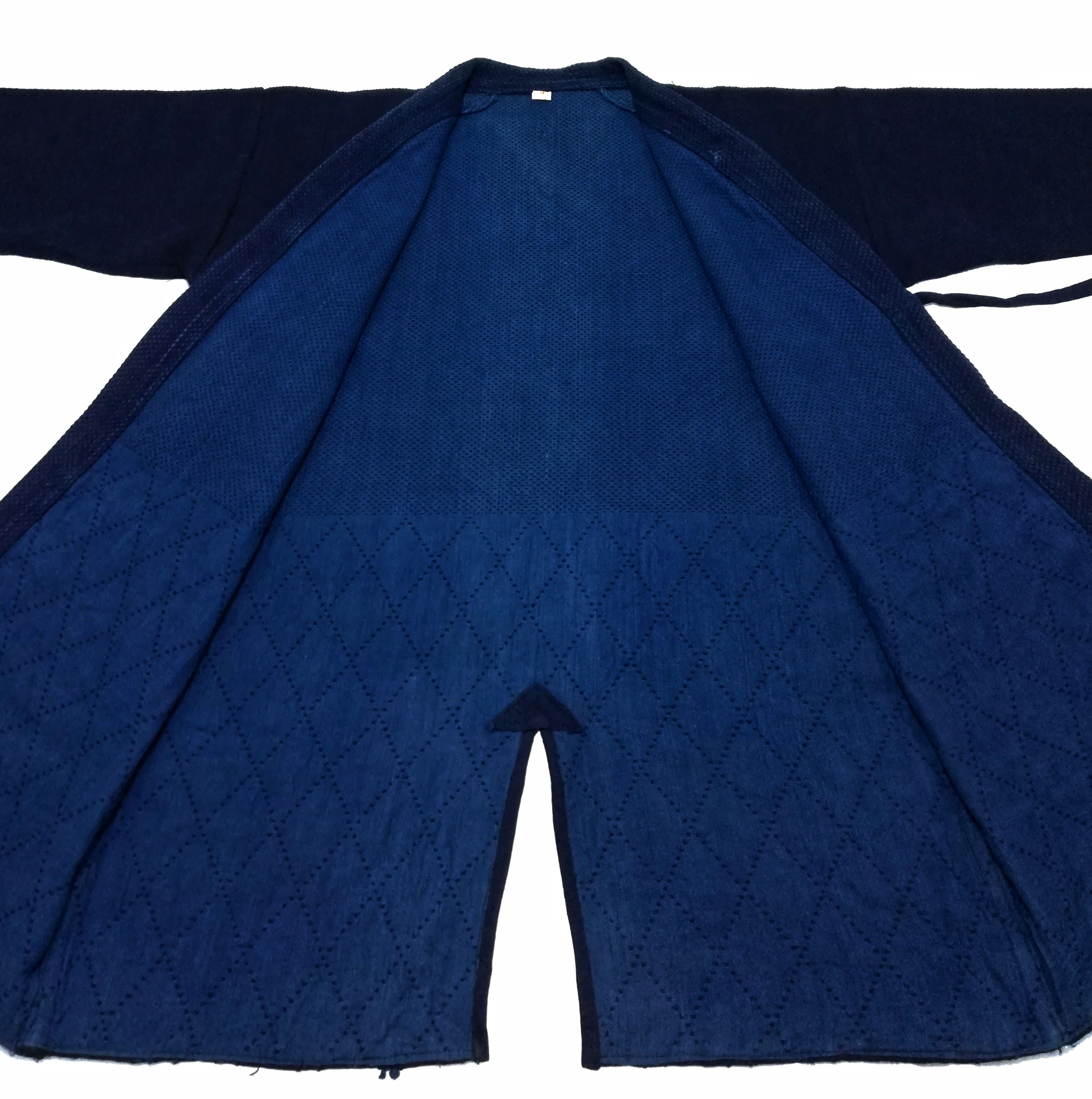 Indigo × Japanese Brand 🔥Dyed Sashiko Noragi Kimono Style Visvim Design Cotton🔥 Size US L / EU 52-54 / 3 - 6 Thumbnail