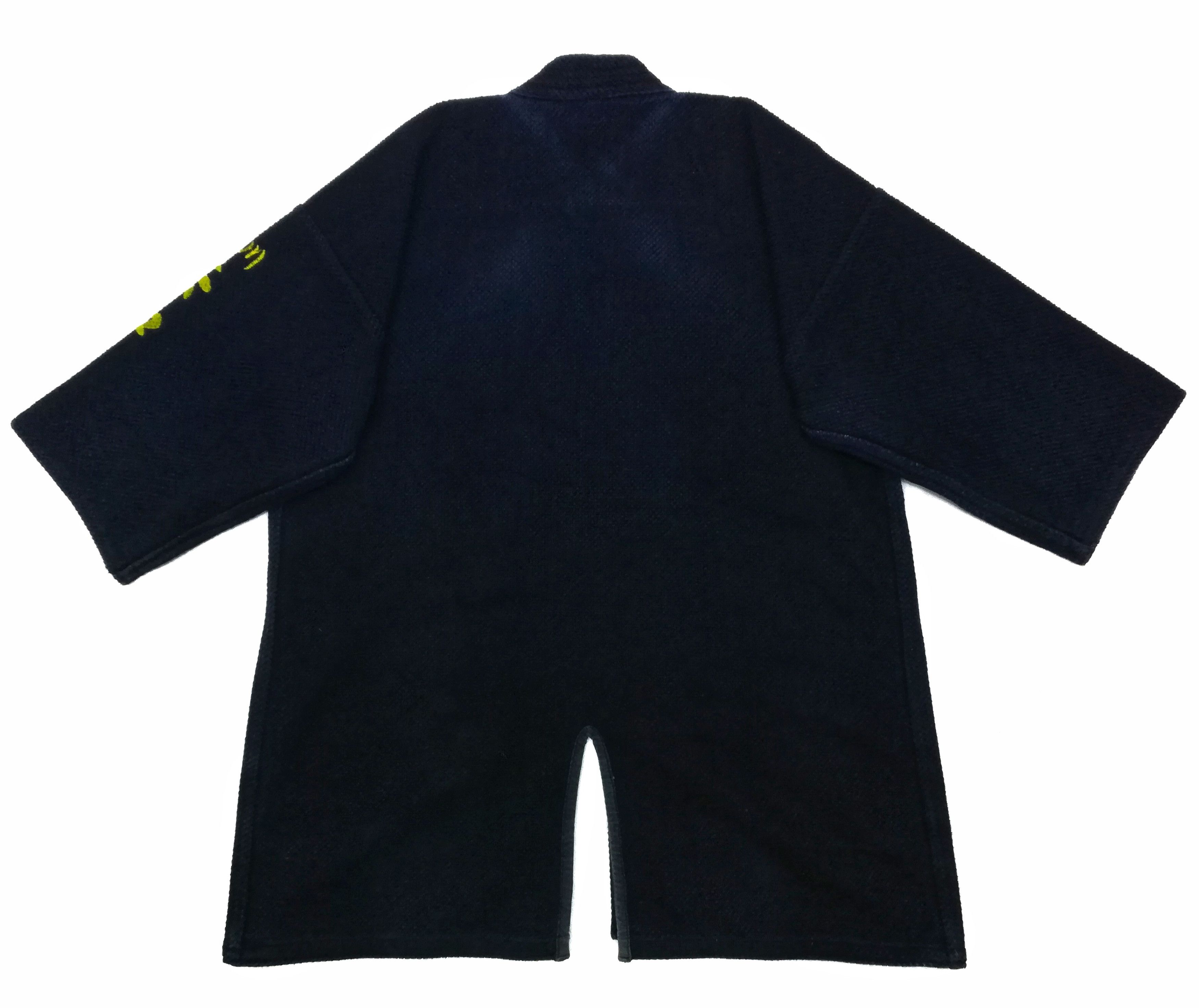 Indigo × Japanese Brand 🔥Indigo Dyed Sashiko Noragi Kimono Visvim Style Design🔥 Size US L / EU 52-54 / 3 - 6 Thumbnail