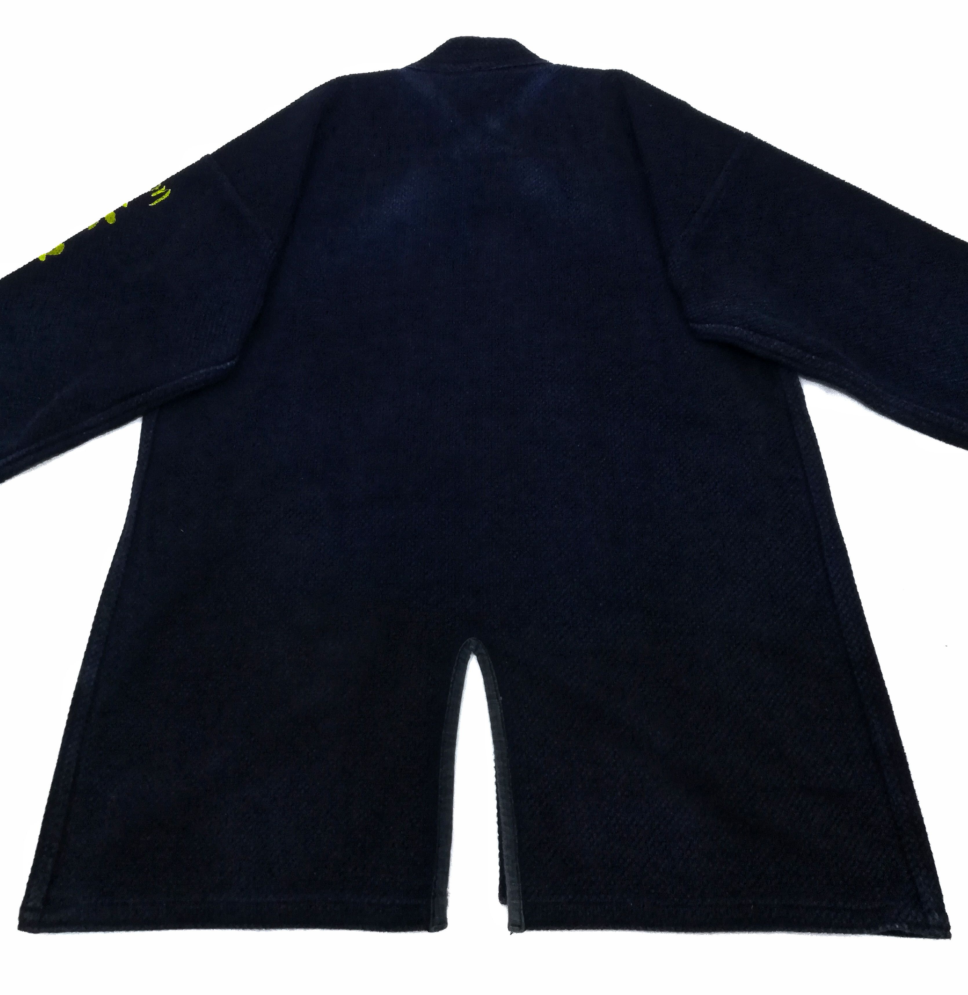 Indigo × Japanese Brand 🔥Indigo Dyed Sashiko Noragi Kimono Visvim Style Design🔥 Size US L / EU 52-54 / 3 - 7 Thumbnail
