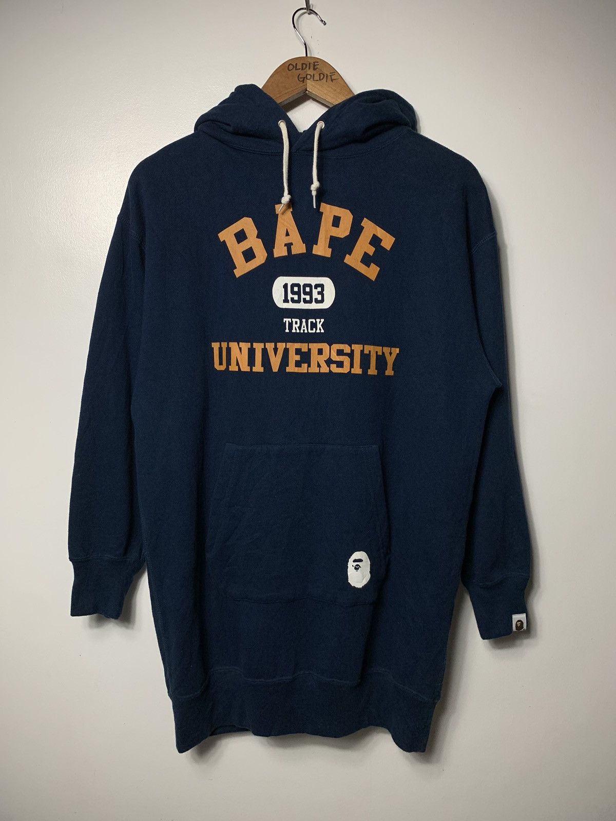 image of Bape University Pullover Hoodie Dress in Navy, Women's (Size XS)