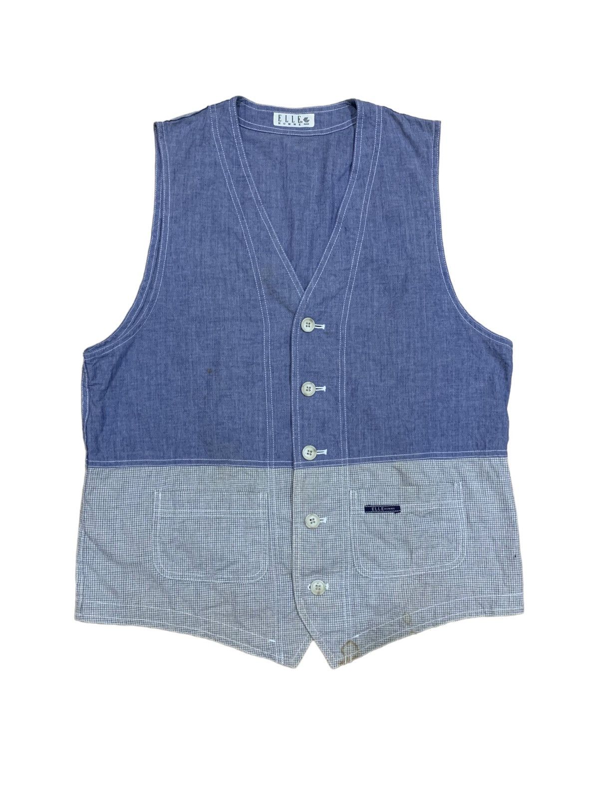 Japanese Brand Vintage Elle Homme Paris Light Vest Size US L / EU 52-54 / 3 - 1 Thumbnail
