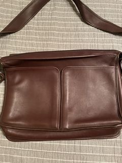 Franklin Covey Pebbled Leather Laptop Tote Messenger Bag