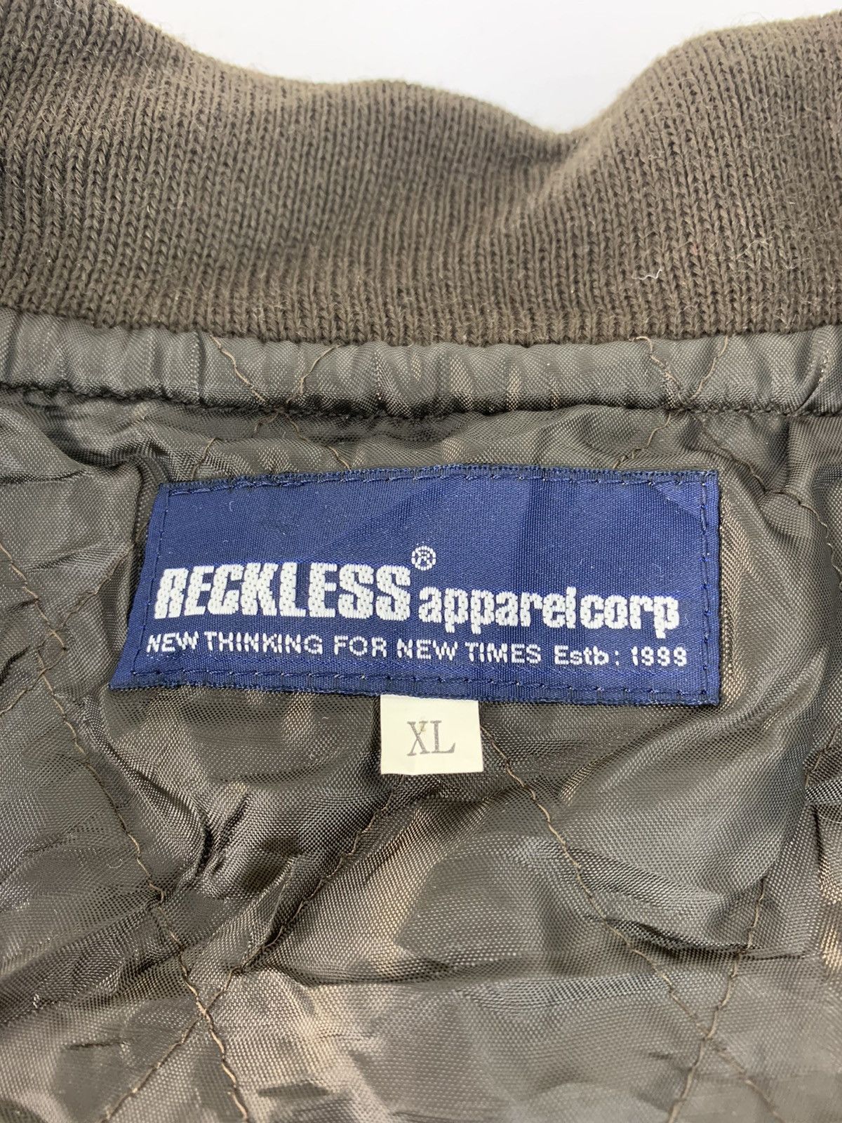 Vintage Grail Reckless Apparel Corp Thinking Varsity Wool Jacket Size US XL / EU 56 / 4 - 5 Thumbnail