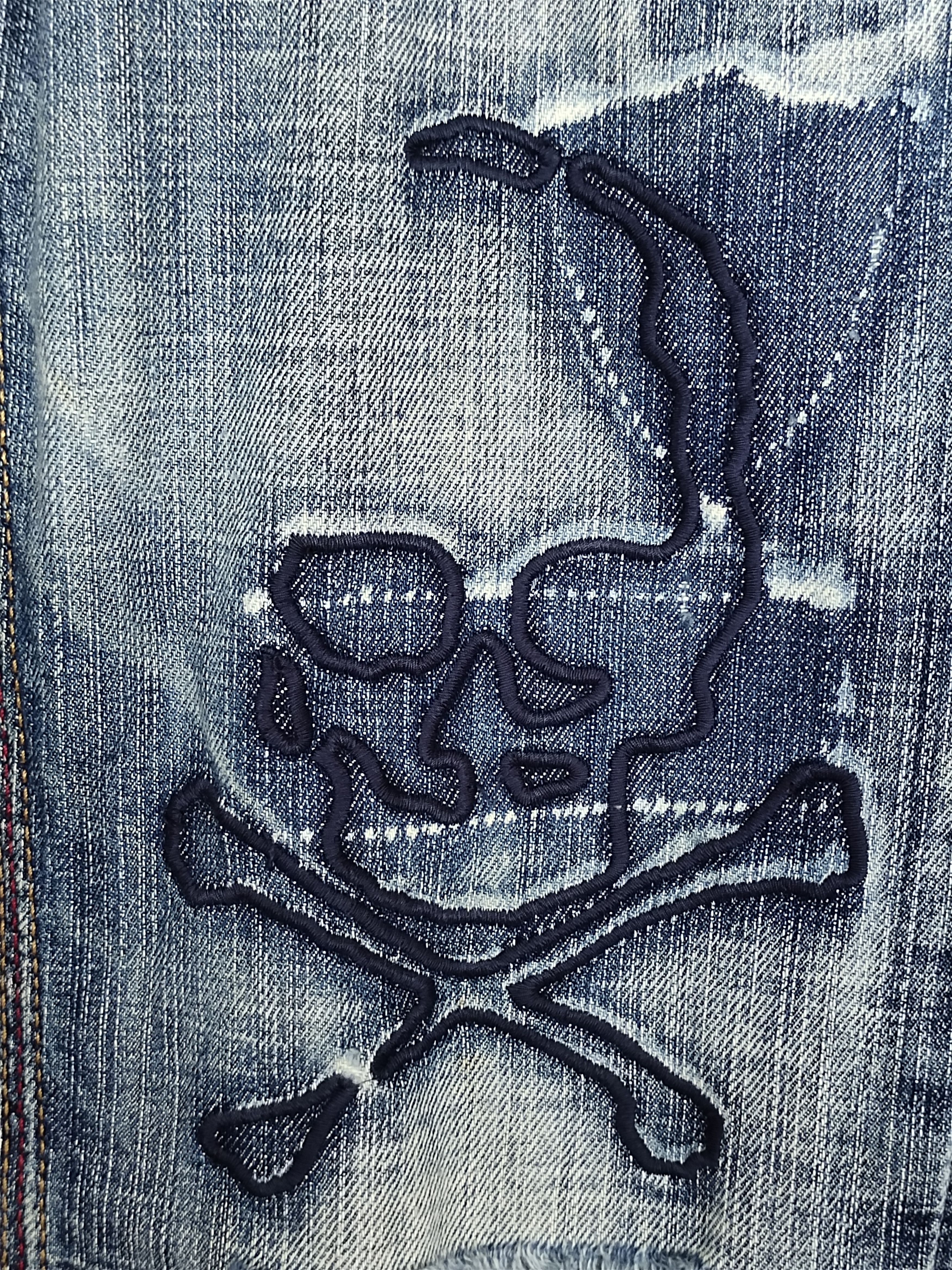 Kapital Edge Rupert Skull Distressed Denim Jeans Size US 31 - 4 Thumbnail