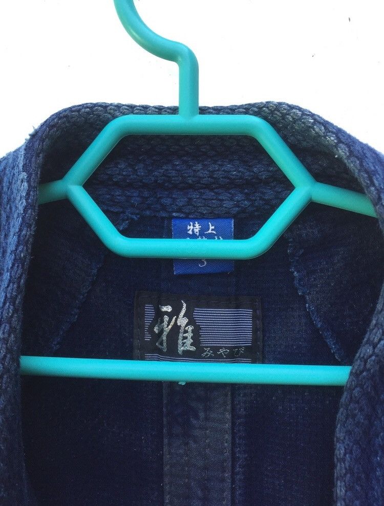 Indigo × Japanese Brand INDIGO DYED HEM NORAGI VINTAGE WORKWEAR KIMONO JAPAN FARMER Size US S / EU 44-46 / 1 - 5 Thumbnail