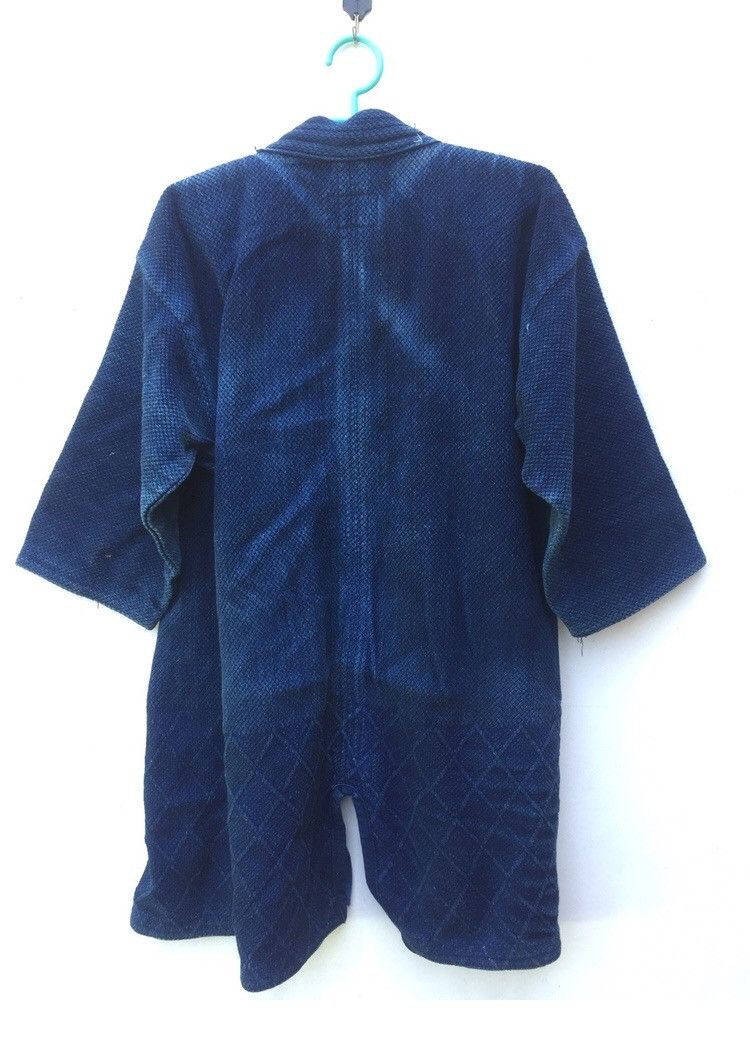 Indigo × Japanese Brand INDIGO DYED HEM NORAGI VINTAGE WORKWEAR KIMONO JAPAN FARMER Size US S / EU 44-46 / 1 - 2 Thumbnail