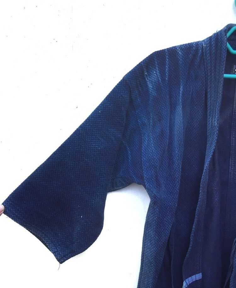 Indigo × Japanese Brand INDIGO DYED HEM NORAGI VINTAGE WORKWEAR KIMONO JAPAN FARMER Size US S / EU 44-46 / 1 - 4 Thumbnail