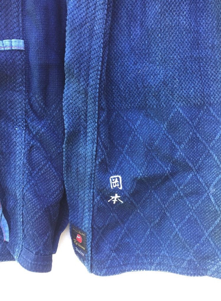 Indigo × Japanese Brand INDIGO DYED HEM NORAGI VINTAGE WORKWEAR KIMONO JAPAN FARMER Size US S / EU 44-46 / 1 - 10 Thumbnail