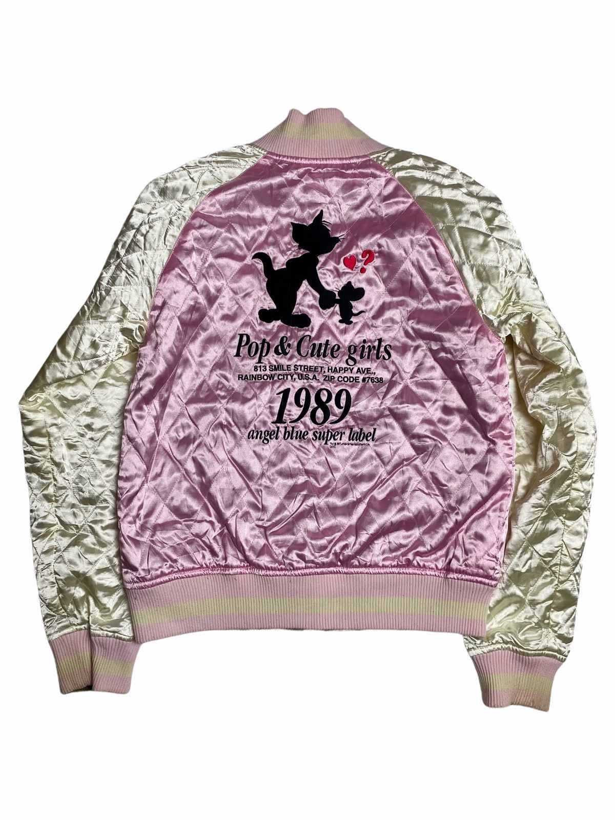 Angel Blue ☠️NEEDGONE☠️90s Angel Blue Reversible Satin Tom & Jerry Size US M / EU 48-50 / 2 - 6 Thumbnail