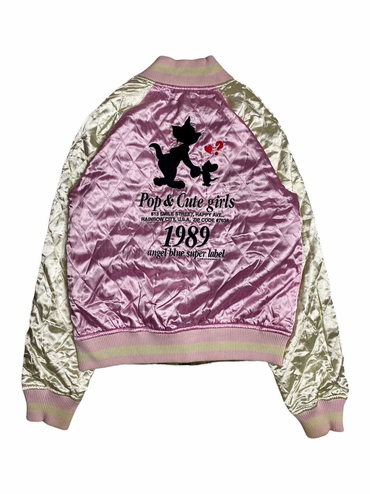 Angel Blue ☠️NEEDGONE☠️90s Angel Blue Reversible Satin Tom & Jerry Size US M / EU 48-50 / 2 - 7 Thumbnail