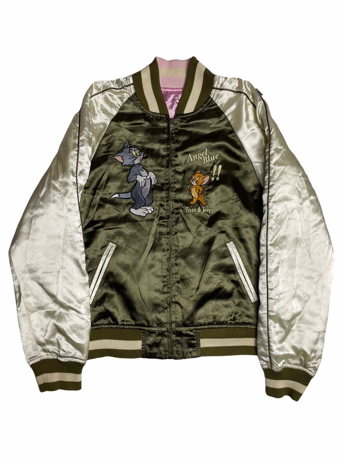 Angel Blue ☠️NEEDGONE☠️90s Angel Blue Reversible Satin Tom & Jerry Size US M / EU 48-50 / 2 - 2 Thumbnail