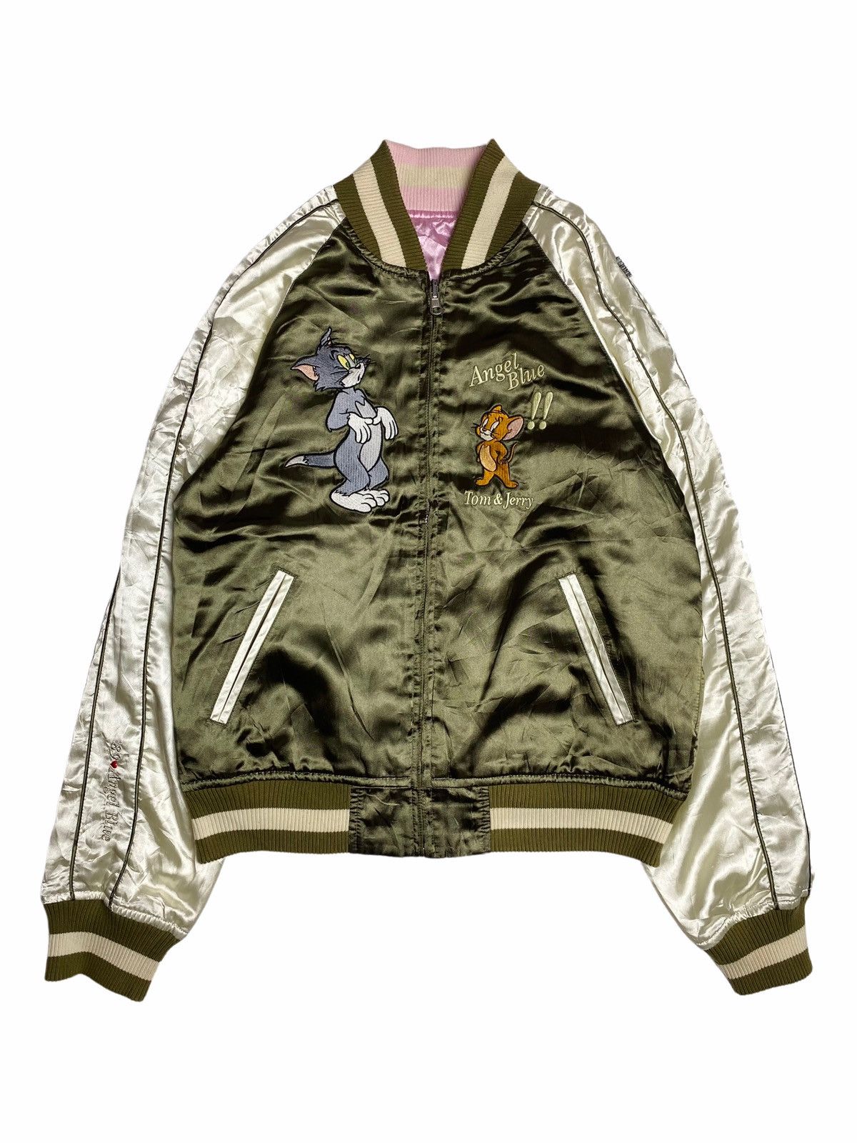 Angel Blue ☠️NEEDGONE☠️90s Angel Blue Reversible Satin Tom & Jerry Size US M / EU 48-50 / 2 - 3 Thumbnail
