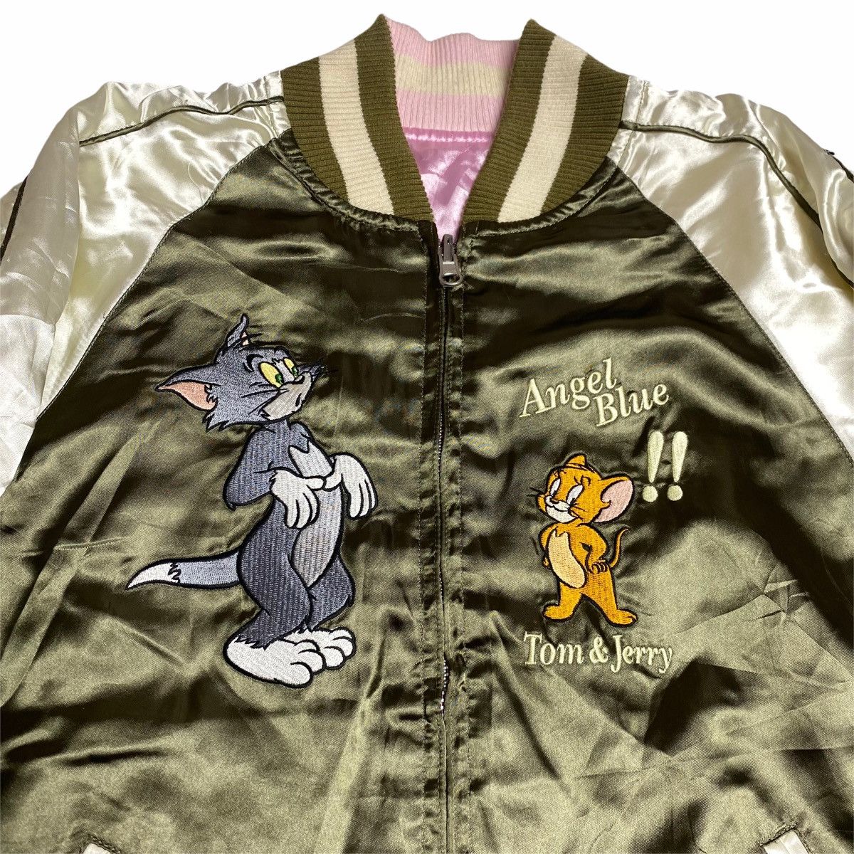 Angel Blue ☠️NEEDGONE☠️90s Angel Blue Reversible Satin Tom & Jerry Size US M / EU 48-50 / 2 - 8 Thumbnail