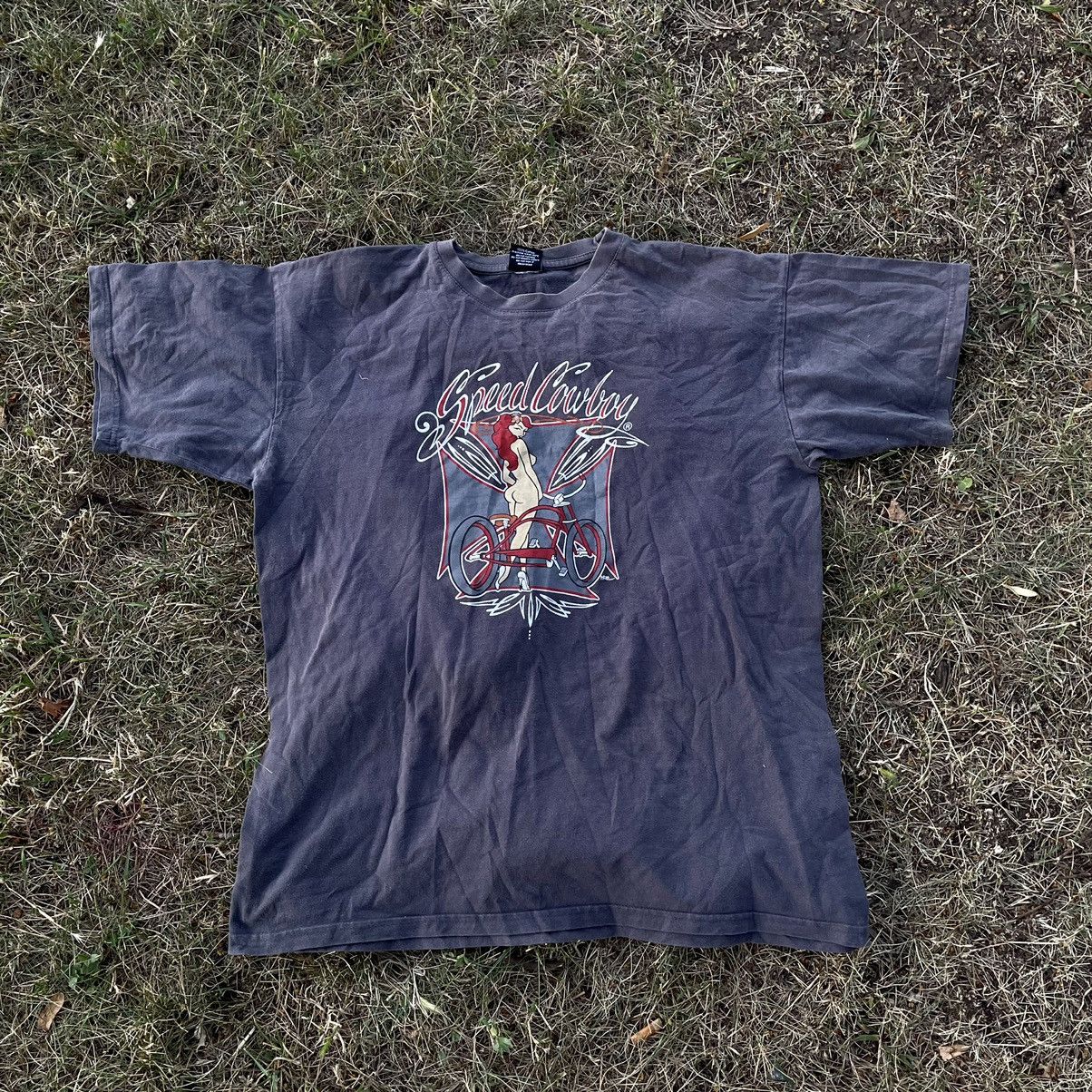 Vintage Vintage 90s Sun Faded Graphic Tee Cowgirl Humor Streetwear L Size US L / EU 52-54 / 3 - 1 Thumbnail