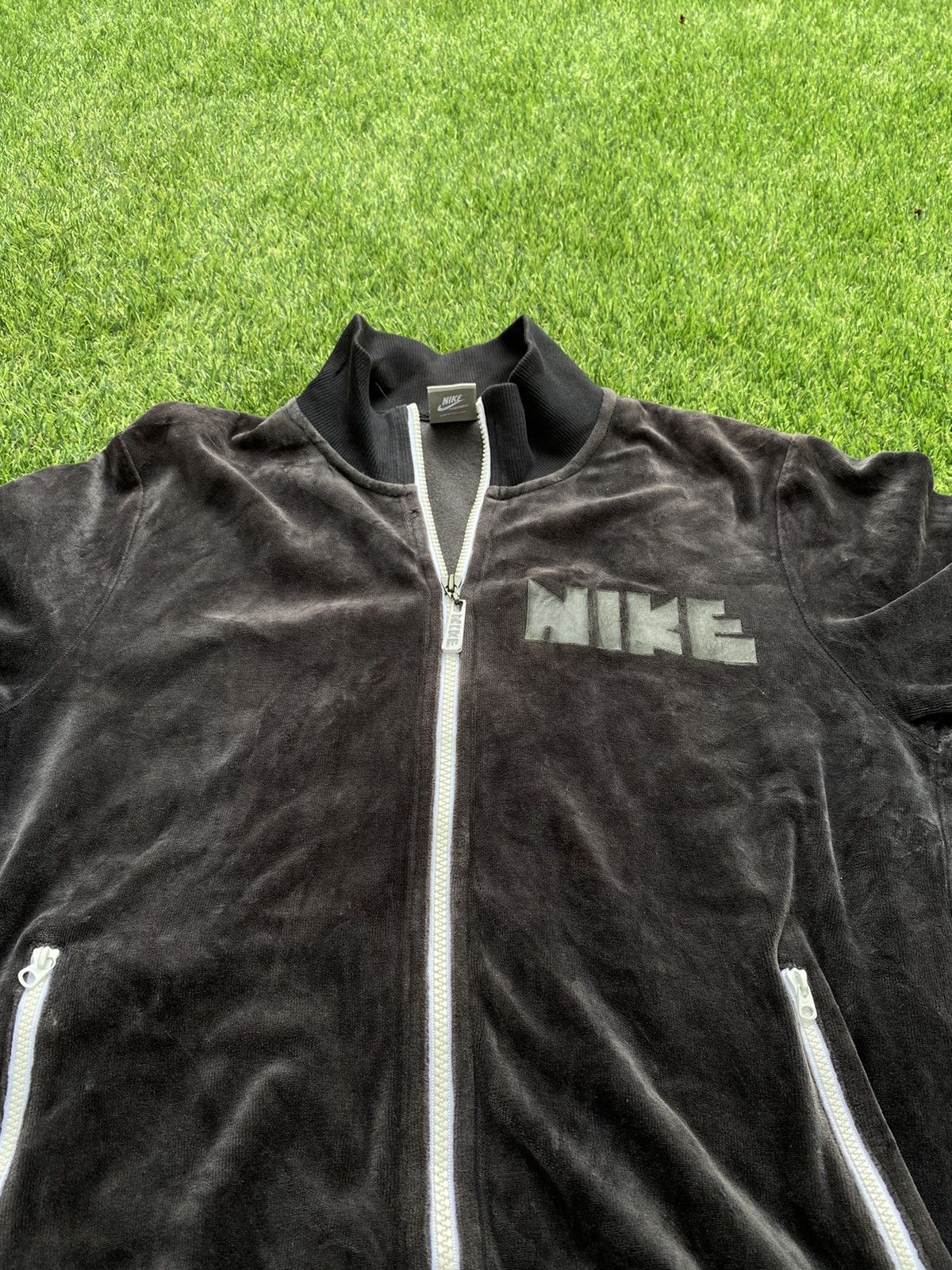 Nike SHOOT 🔥 Vintage Y2K Nike Pinwheel Fleece Zipper Sweater Size US L / EU 52-54 / 3 - 2 Thumbnail