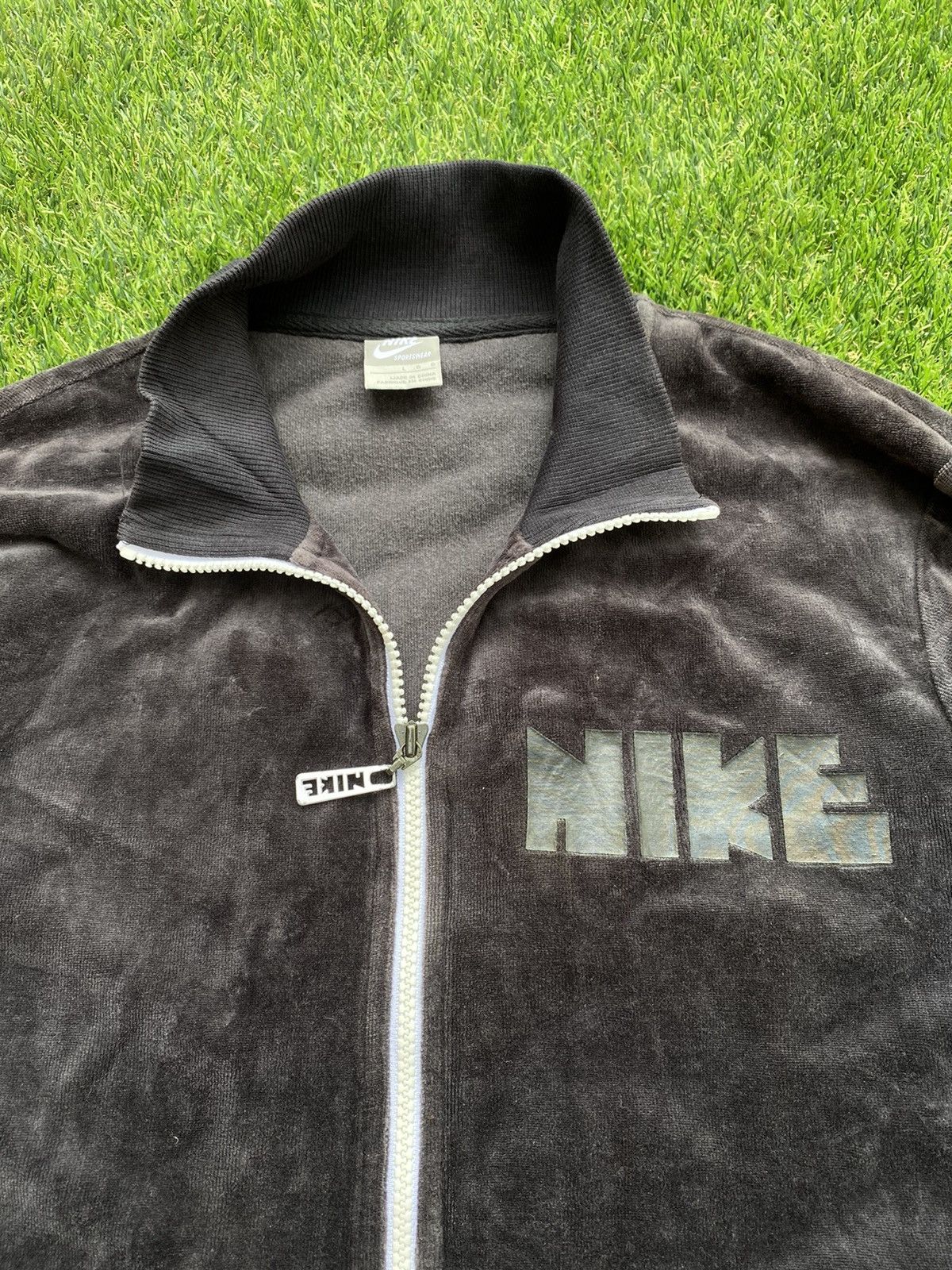 Nike SHOOT 🔥 Vintage Y2K Nike Pinwheel Fleece Zipper Sweater Size US L / EU 52-54 / 3 - 3 Thumbnail