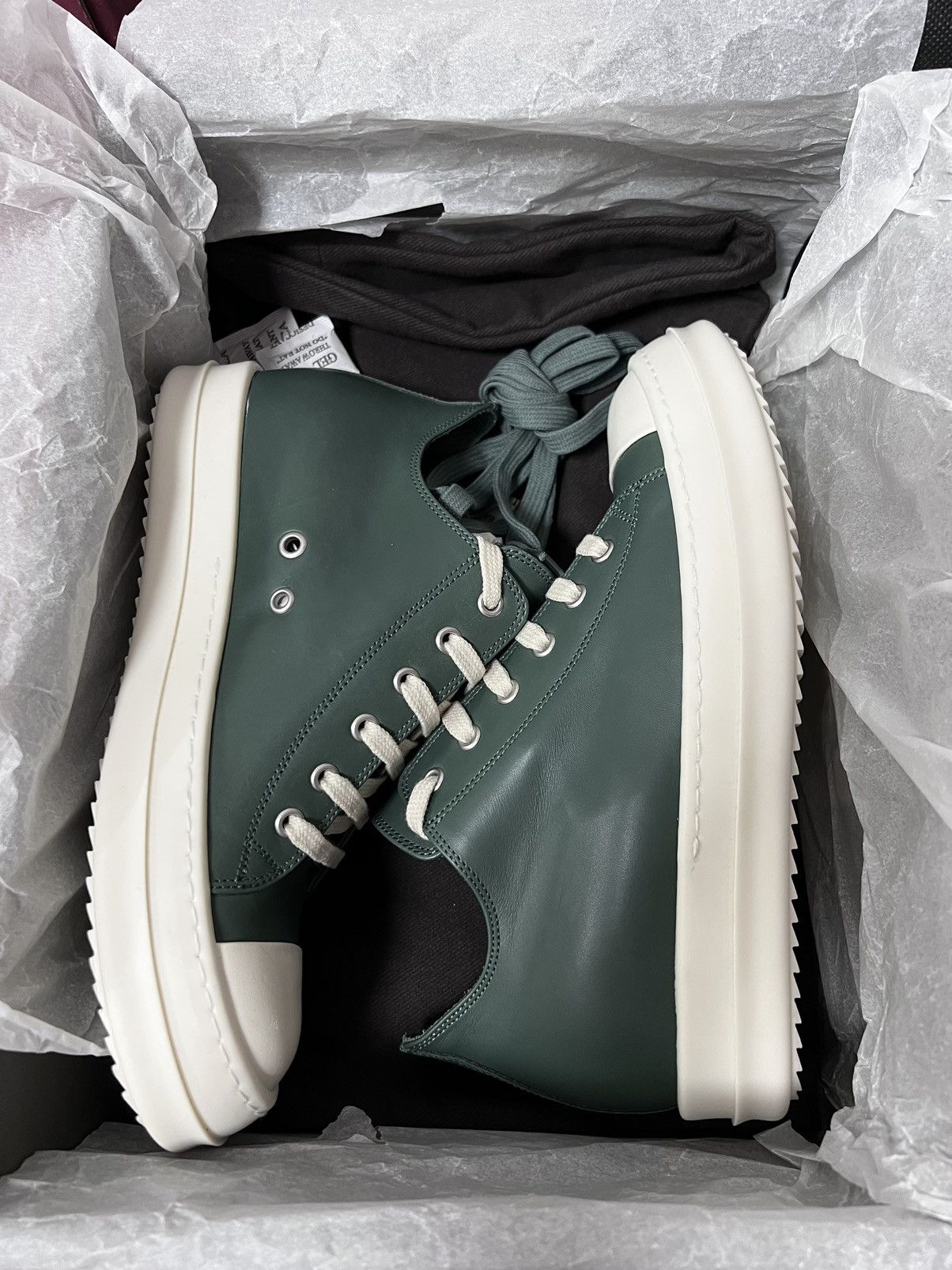 Rick Owens Rick Owens Teal Mainline Leather Low Ramones - Size 39 | Grailed