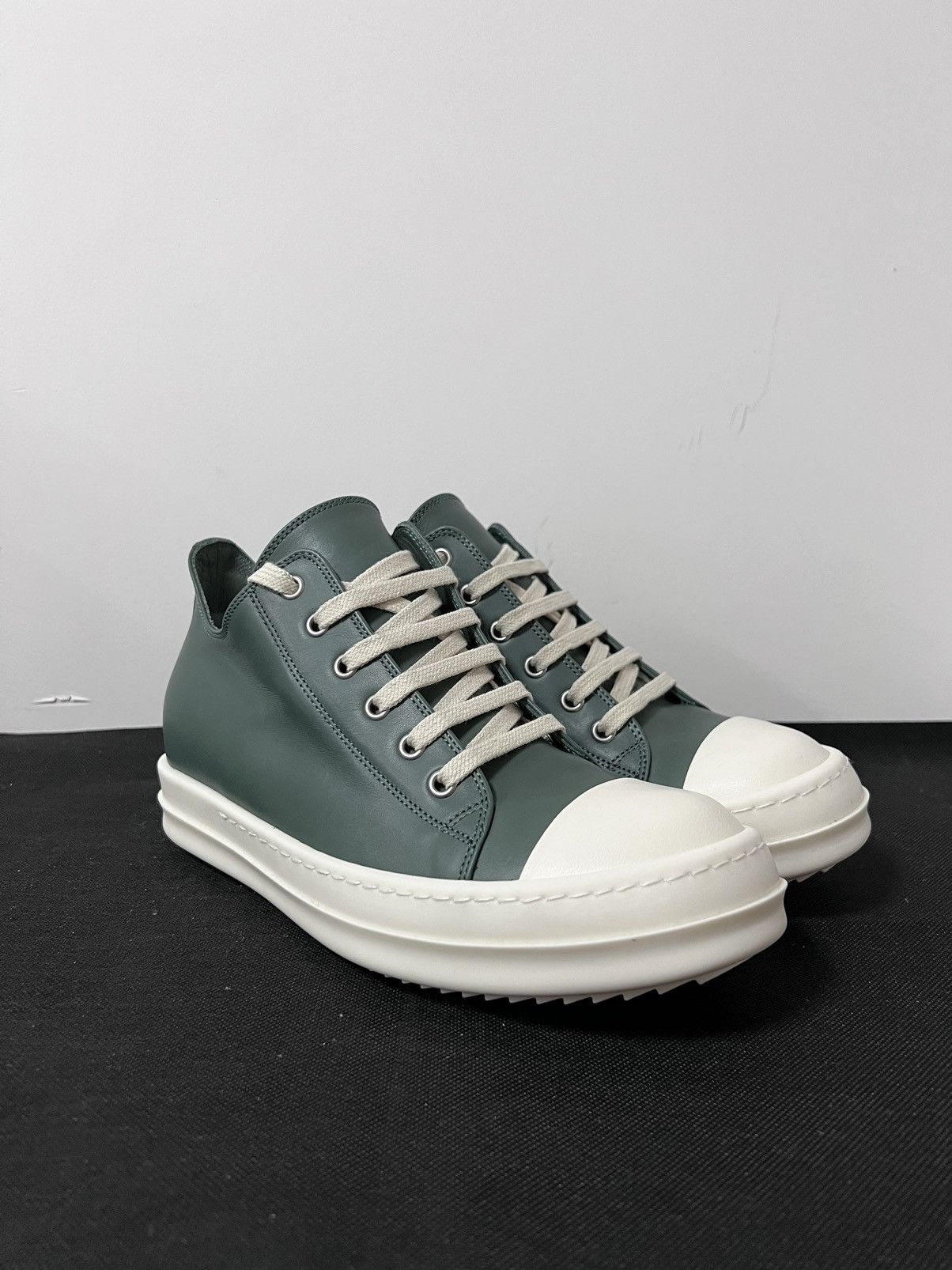 Rick Owens Rick Owens Teal Mainline Leather Low Ramones - Size 39 Size US 9 / IT 39 - 6 Thumbnail