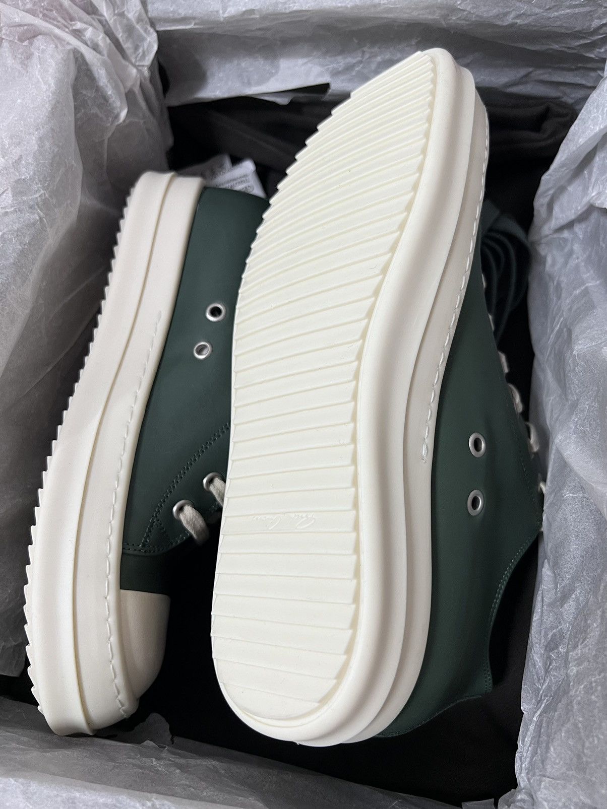 Rick Owens Rick Owens Teal Mainline Leather Low Ramones - Size 39 Size US 9 / IT 39 - 9 Thumbnail