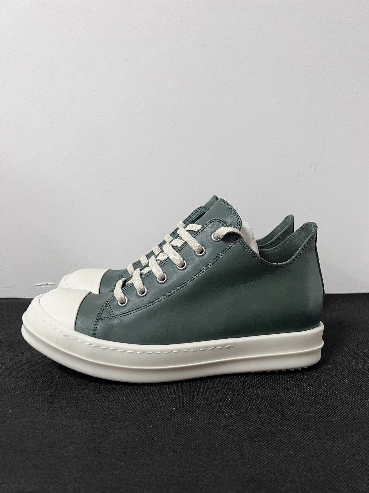 Rick Owens Rick Owens Teal Mainline Leather Low Ramones - Size 39 Size US 9 / IT 39 - 3 Thumbnail