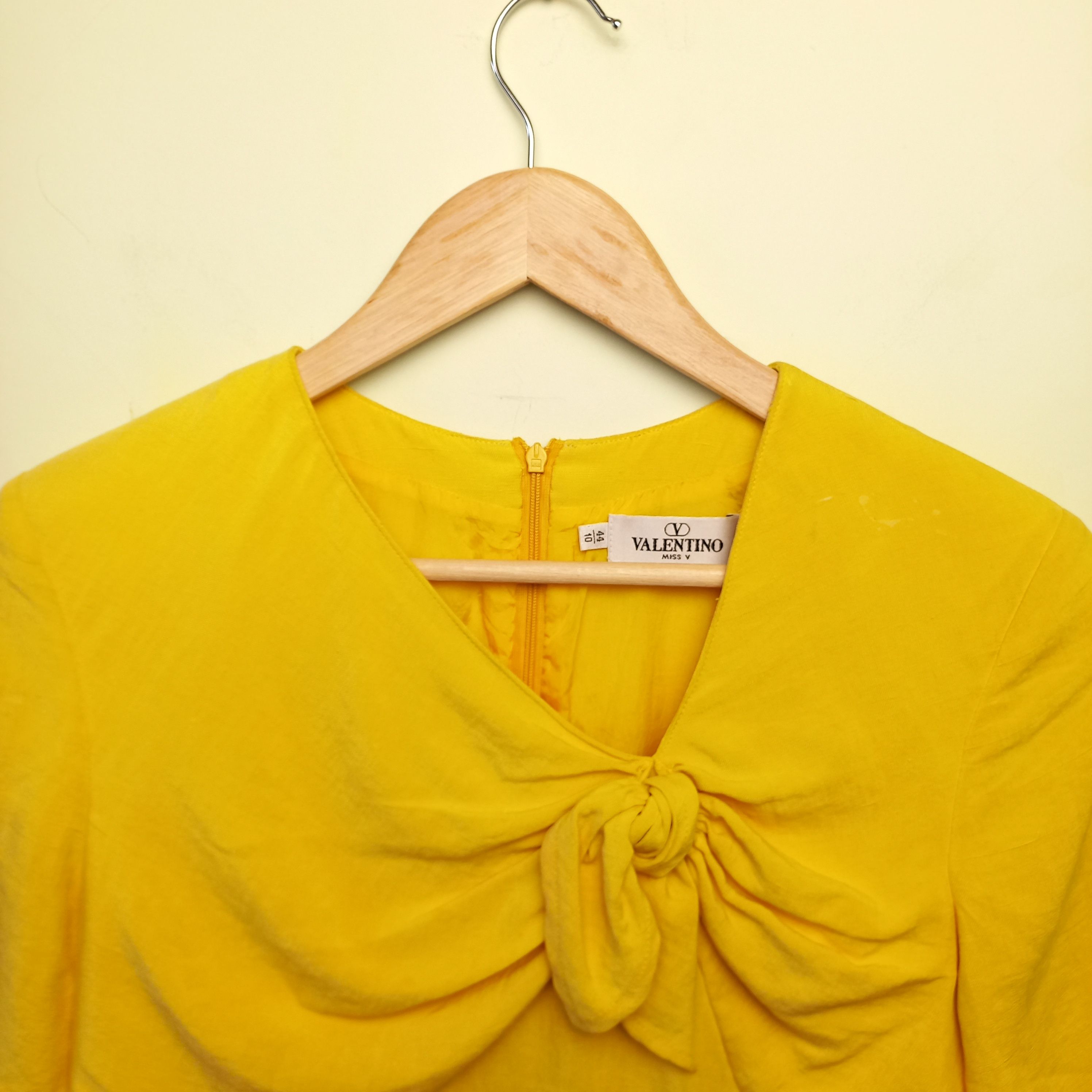Valentino Valentino Miss V Silk Midi Dress Vintage 90s Made in Italy Size L / US 10 / IT 46 - 4 Thumbnail