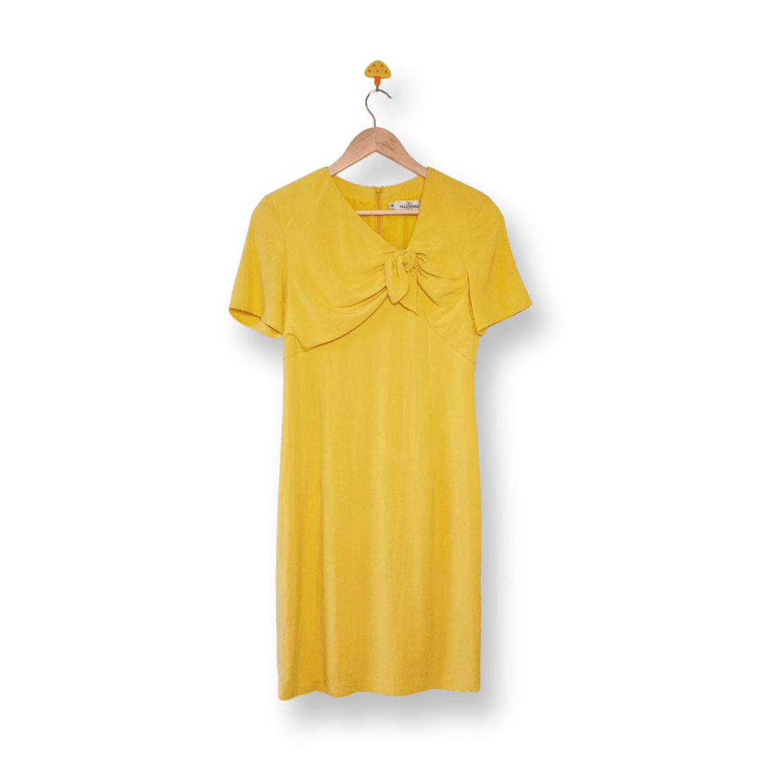 Valentino Valentino Miss V Silk Midi Dress Vintage 90s Made in Italy Size L / US 10 / IT 46 - 1 Thumbnail