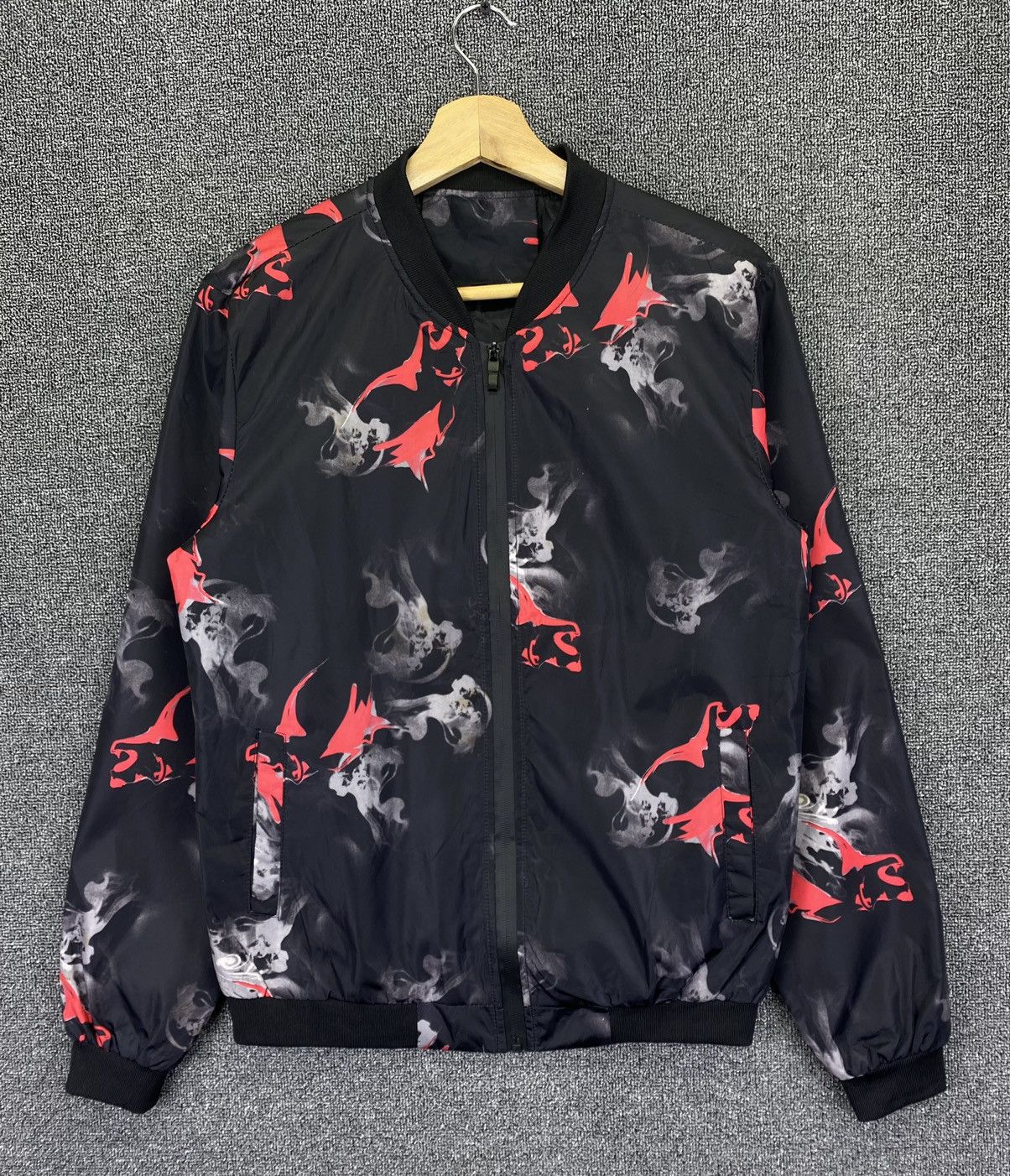 Japanese Brand Vintage Japanese Smoke Full Printed Design Bomber jacket Size US M / EU 48-50 / 2 - 1 Thumbnail
