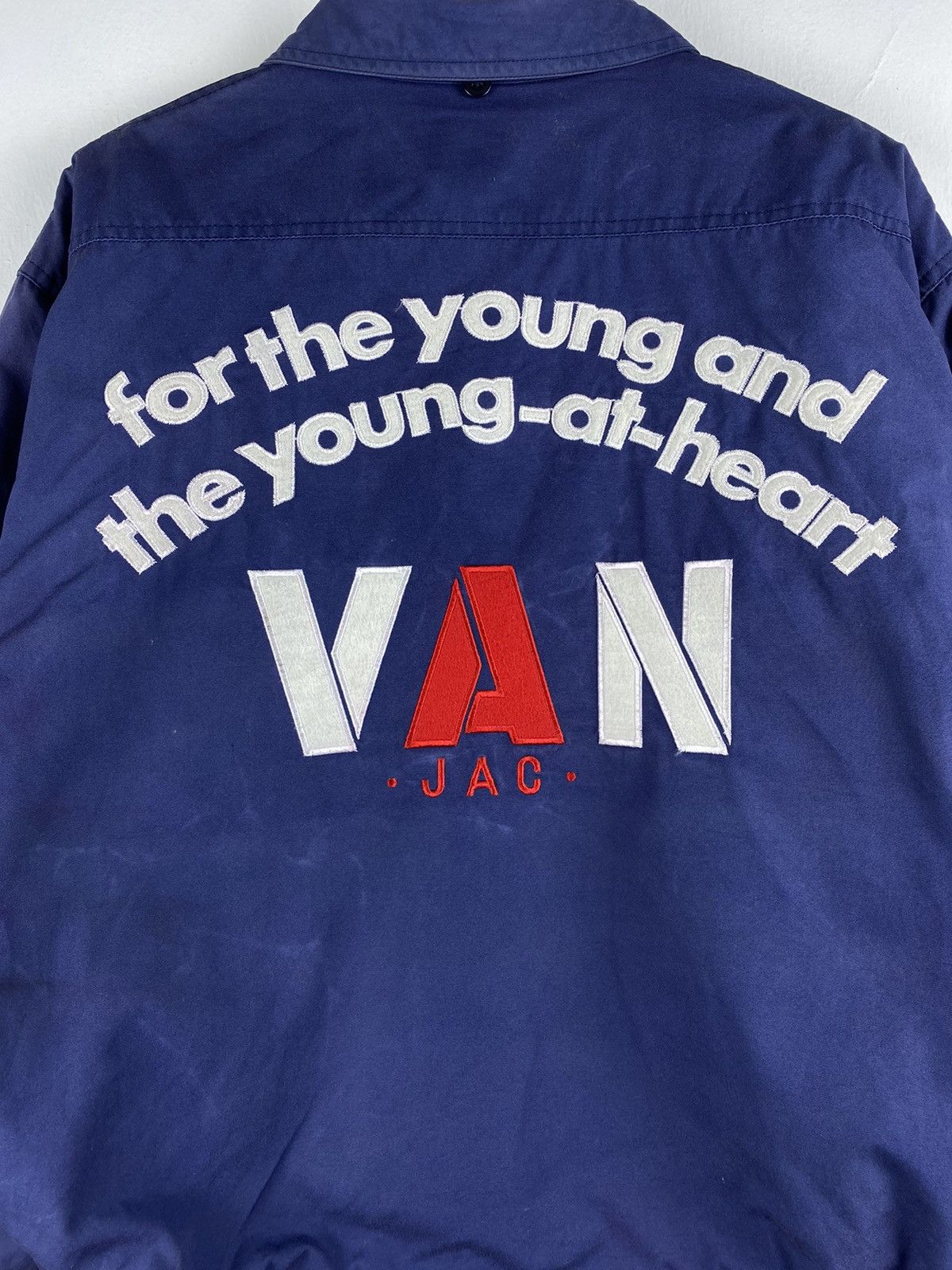 Van GONE 🔥 Vintage 90s Van Jac SpellOut Bomber Jacket Size US L / EU 52-54 / 3 - 4 Thumbnail