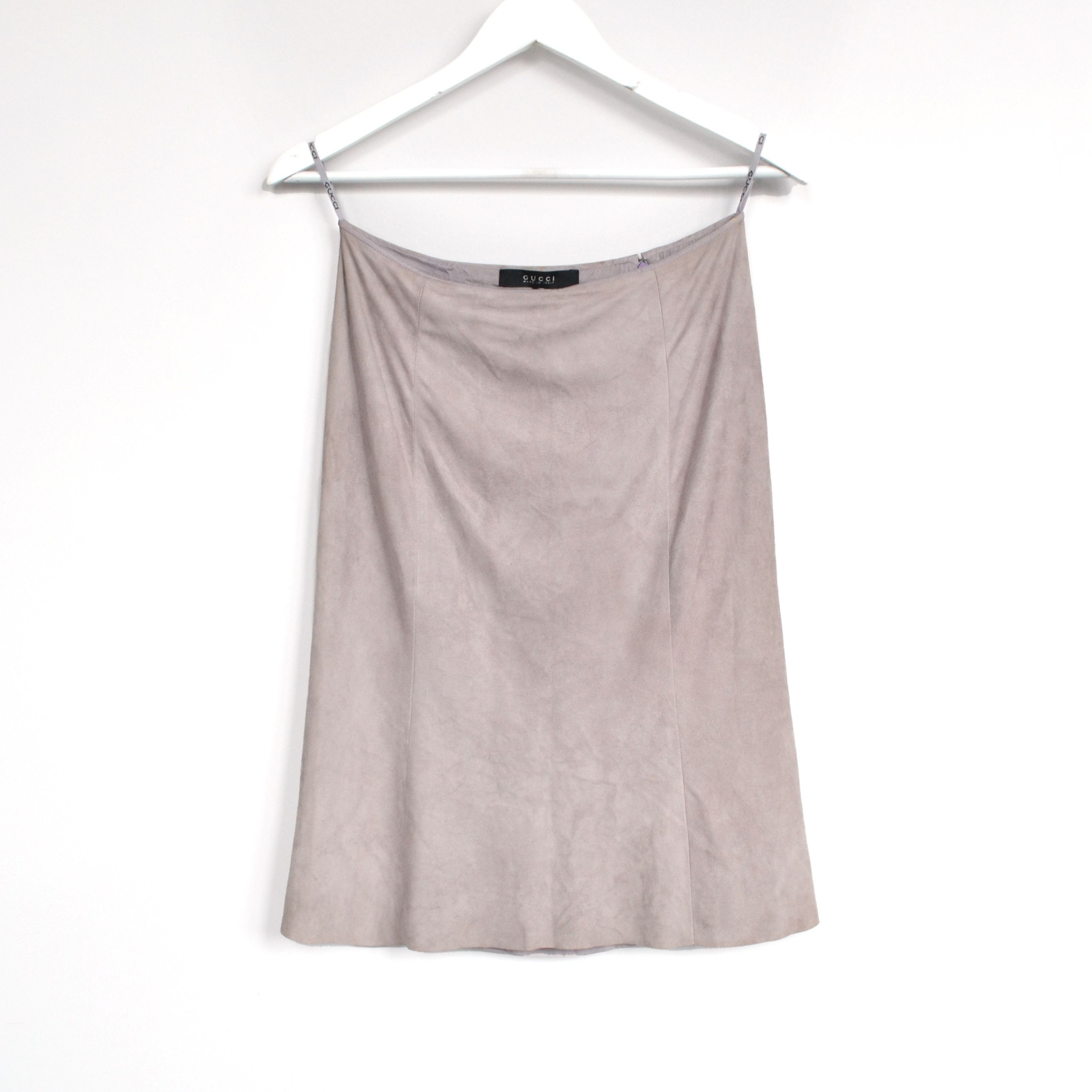 image of Gucci Skirt Leather Vintage Runway Archive in Pale Lilac, Women's (Size 26)