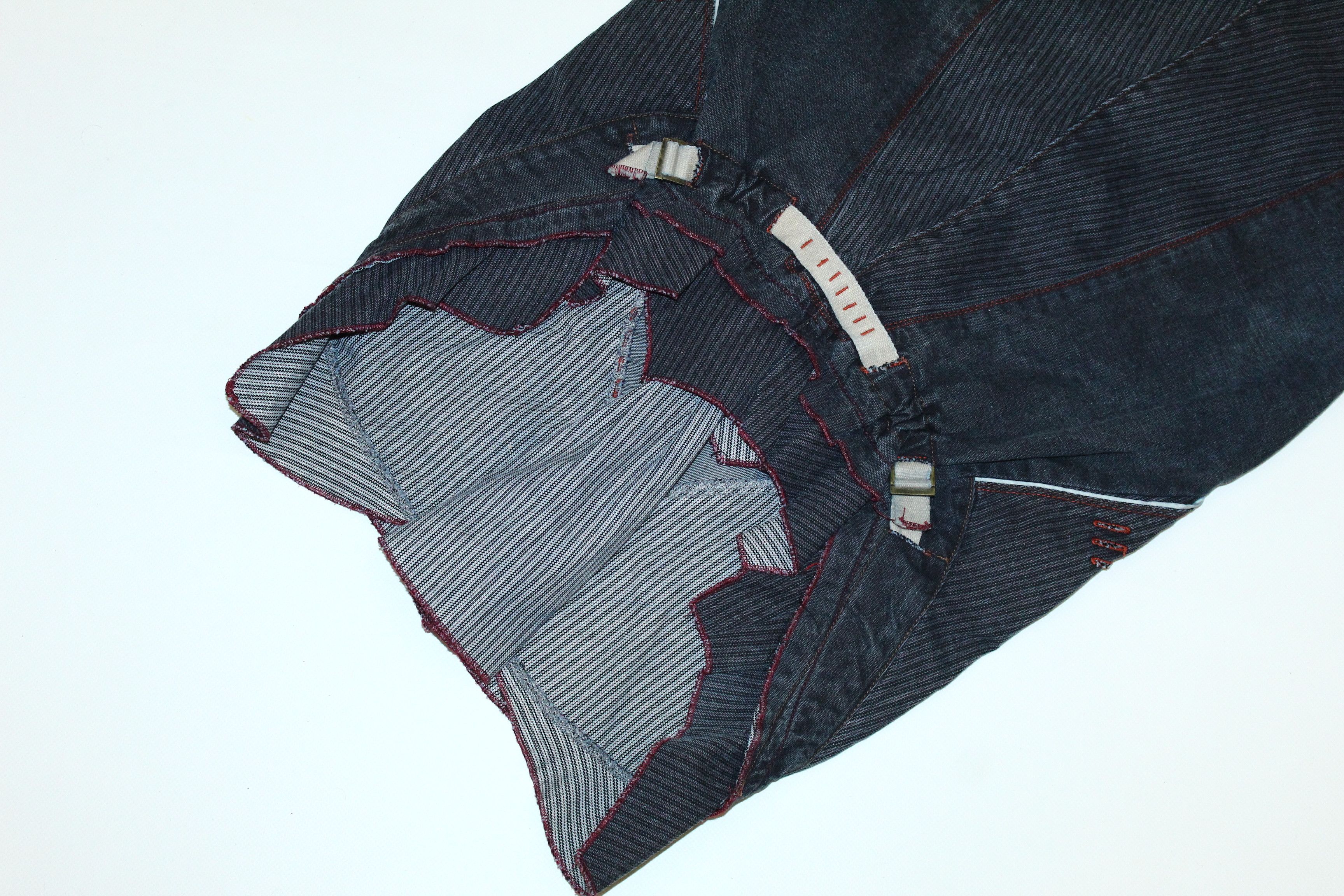 Marithe + Francois Girbaud 🔥 ICONOCLAST steampunk design hickory denim pencil skirt Size 25" / US 0 / IT 36 - 8 Thumbnail