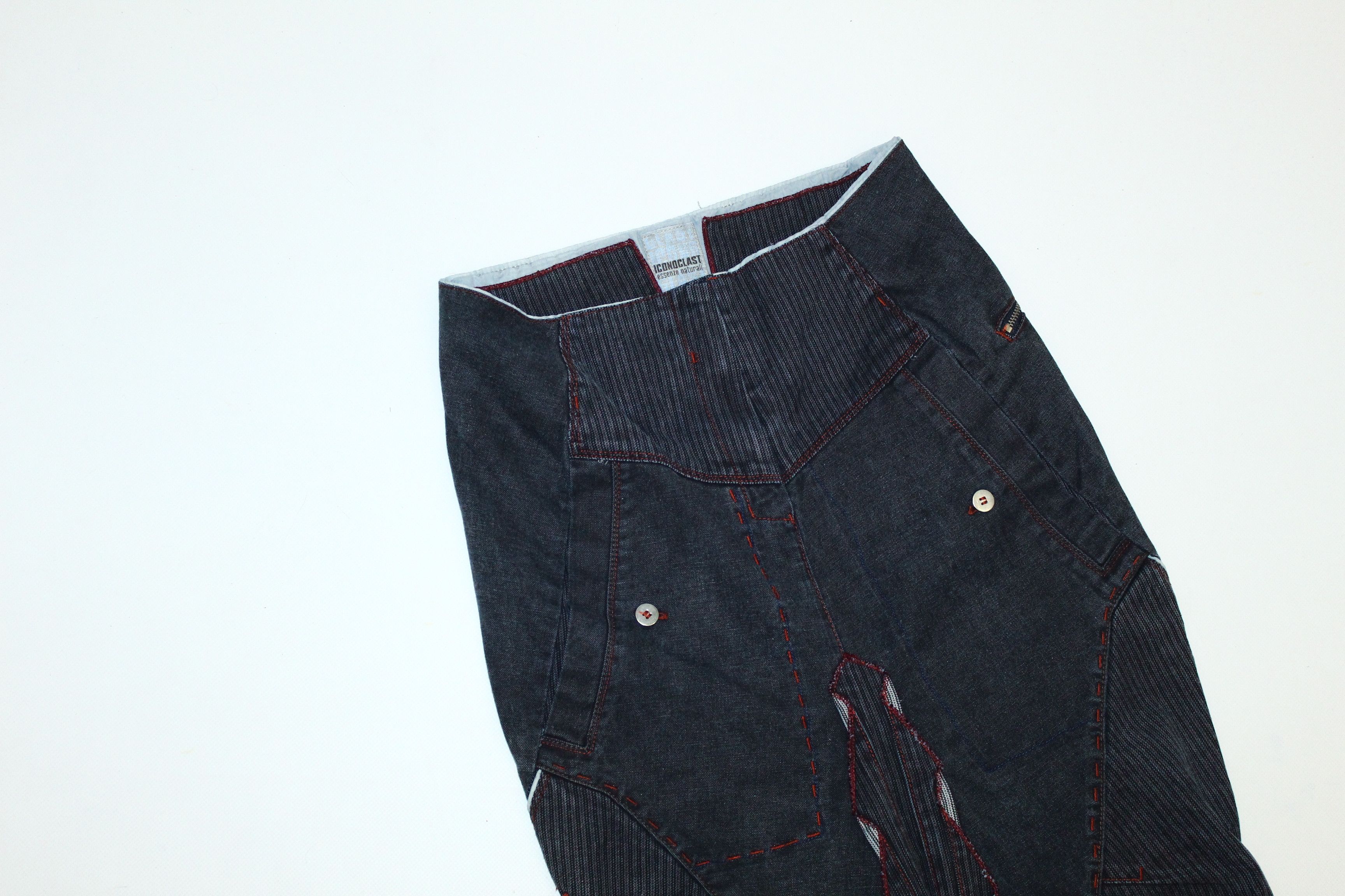 Marithe + Francois Girbaud 🔥 ICONOCLAST steampunk design hickory denim pencil skirt Size 25" / US 0 / IT 36 - 3 Thumbnail