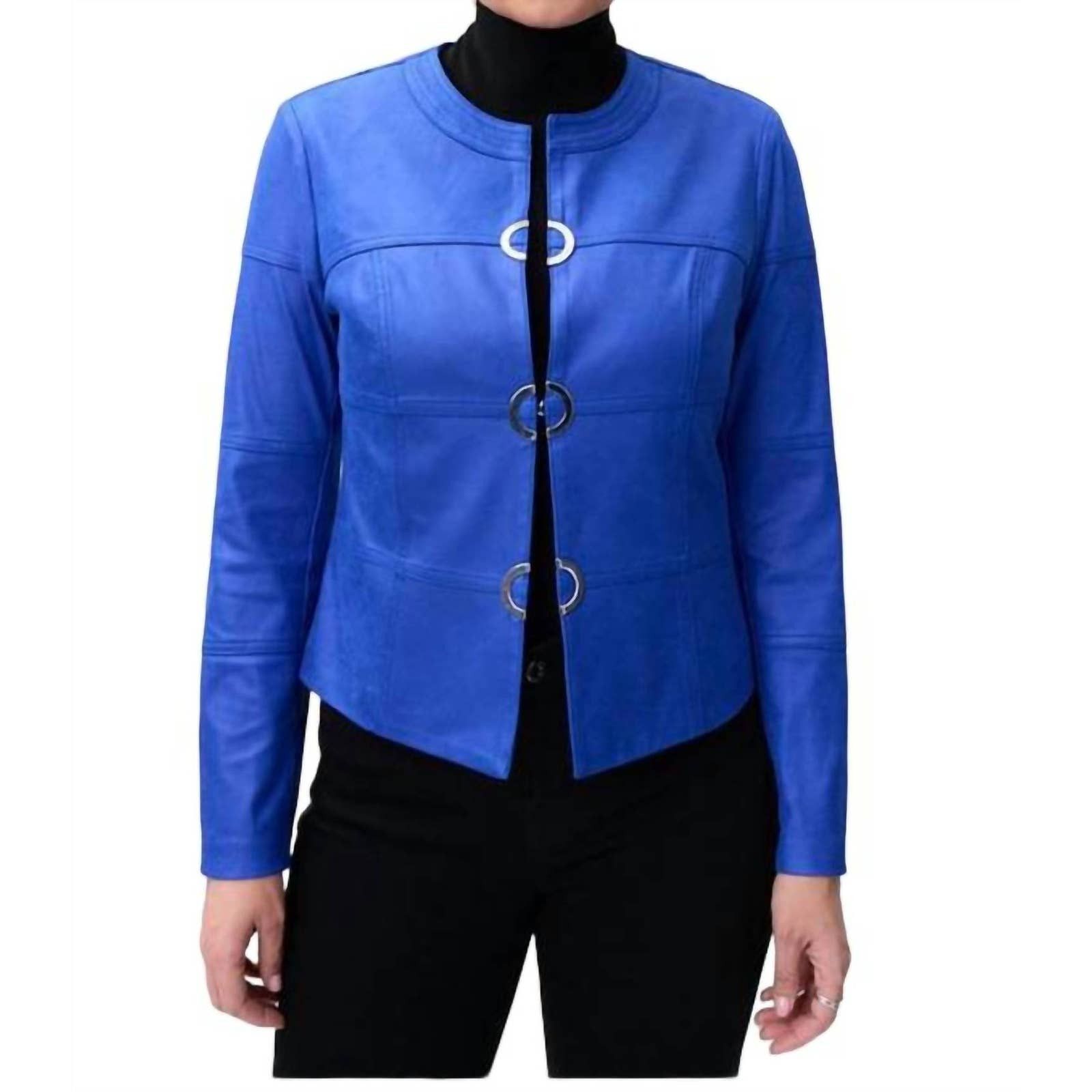 Bonded Faux Fur Suede Jacket - Joseph Ribkoff