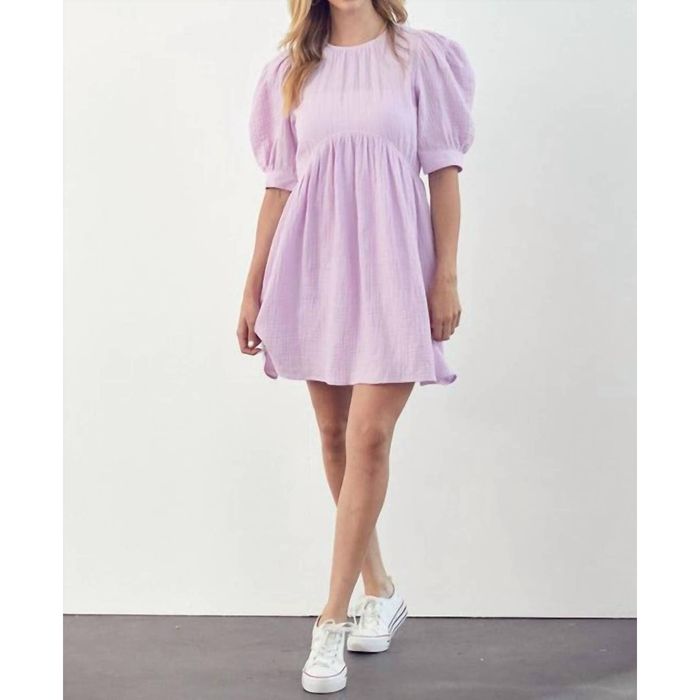 Designer &MERCI Neo Puff Sleeve Mini Dress In Lavender | Grailed