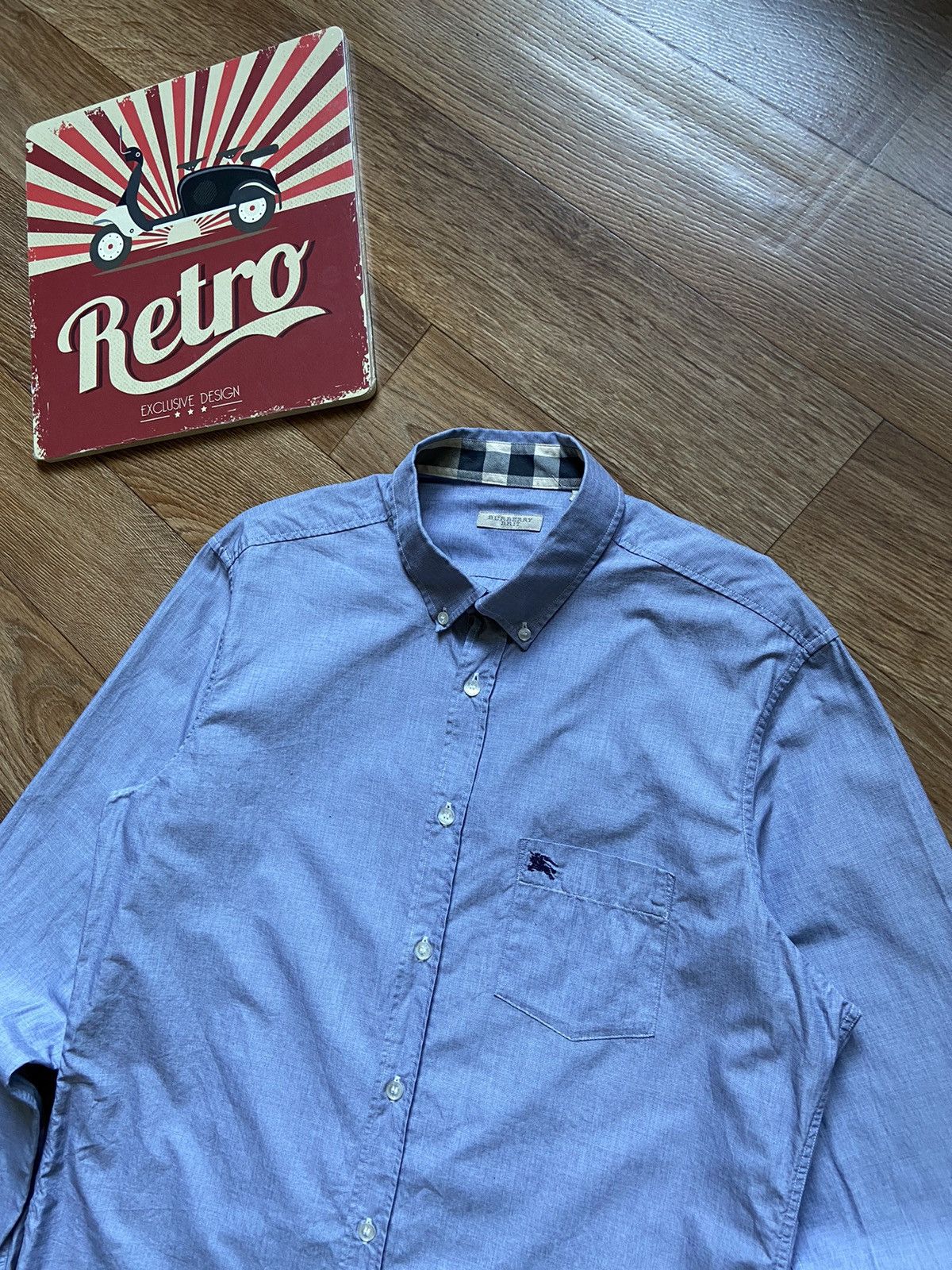 Burberry Vintage Burberry Brit Mini Logo Long Sleeve Shirt Size US L / EU 52-54 / 3 - 2 Thumbnail
