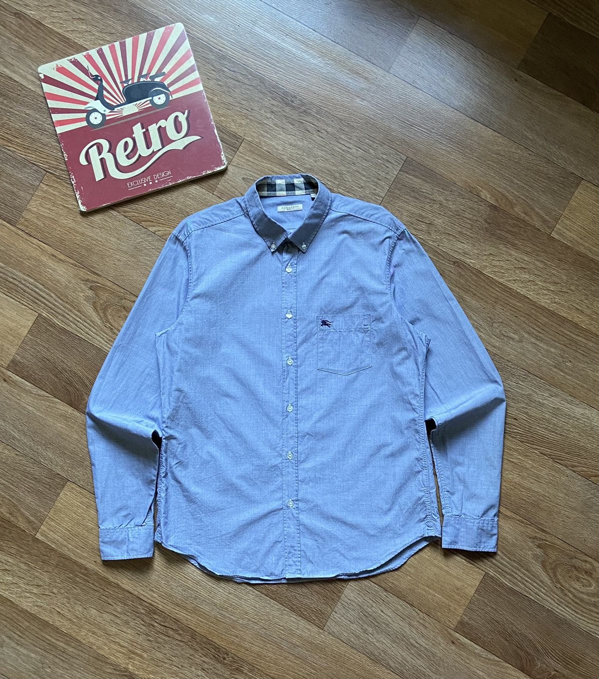 Burberry Vintage Burberry Brit Mini Logo Long Sleeve Shirt Size US L / EU 52-54 / 3 - 1 Thumbnail