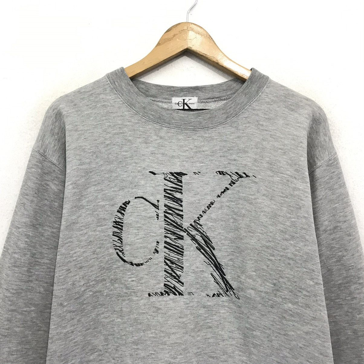 Calvin Klein × Vintage Calvin Klein Sweatshirt SpellOut cK Calvin Klein Sweater Size US M / EU 48-50 / 2 - 2 Thumbnail