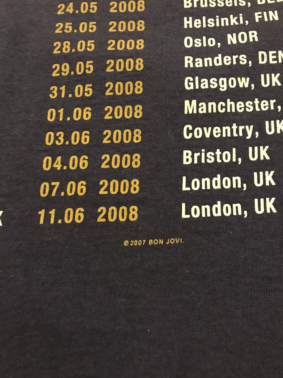 Band Tees Mens Vintage T Shirt Bon Jovi 2007 Tour Size Size US S / EU 44-46 / 1 - 5 Thumbnail