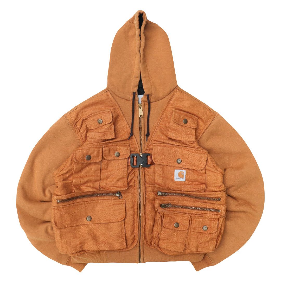 Carhartt Reworked Carhartt Rain Defender Zipup Hoodie Duck Brown Grailed