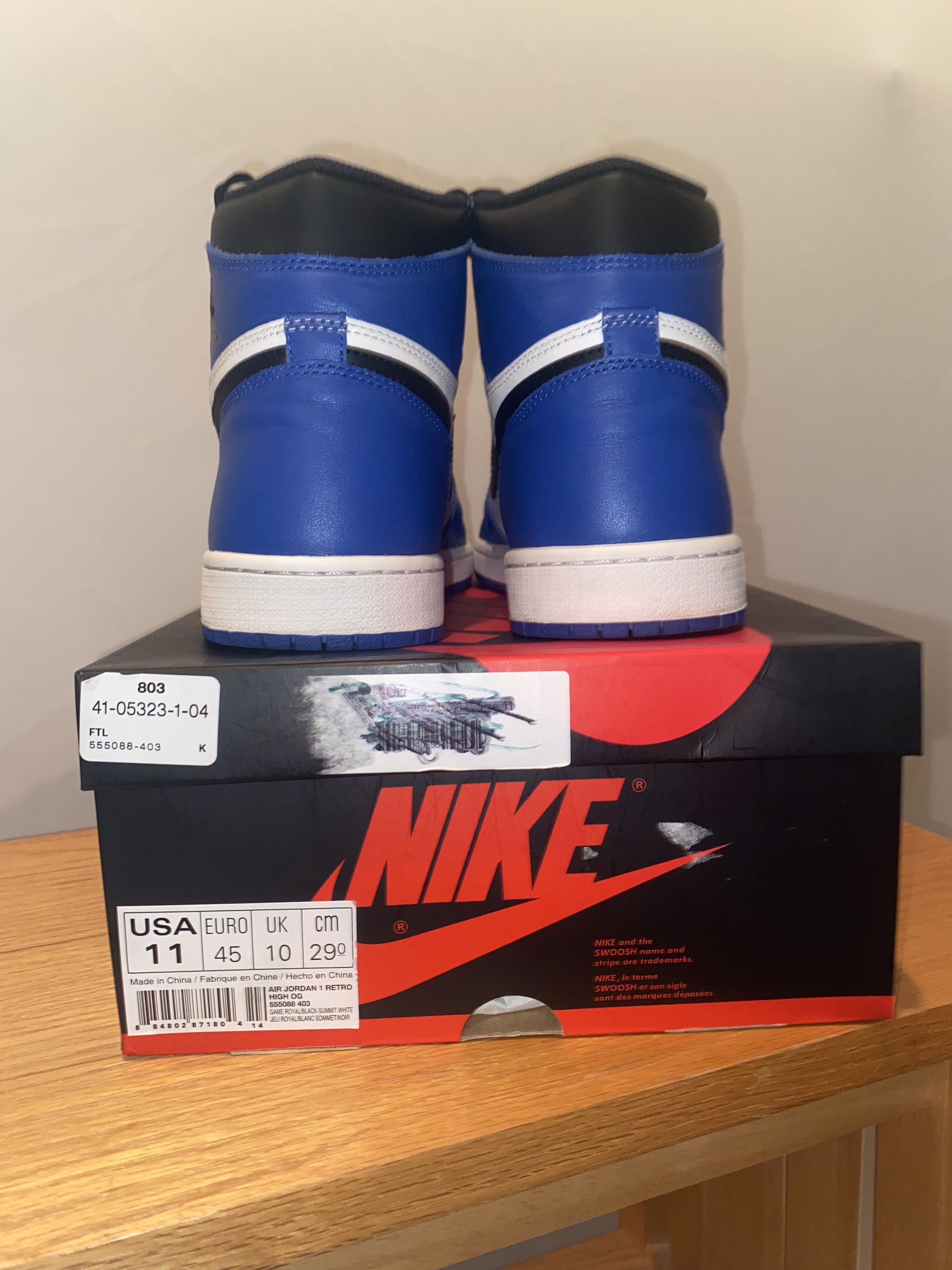 Jordan Brand Air Jordan 1 Retro High OG 'Game Royal' Size US 11 / EU 44 - 4 Thumbnail