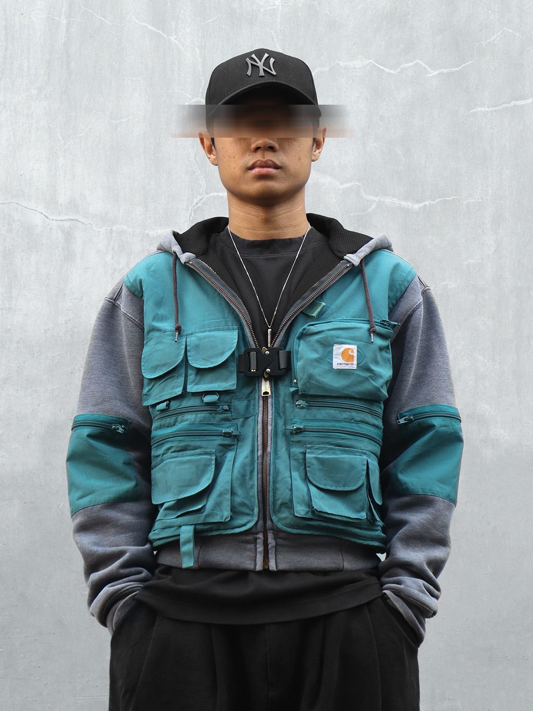 Carhartt Reworked Carhartt Rain Defender Zipup Hoodie Slate Grey Grailed