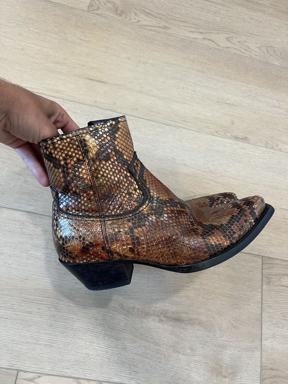 image of Saint Laurent Paris Lukas Python Boots, Men's (Size 7)