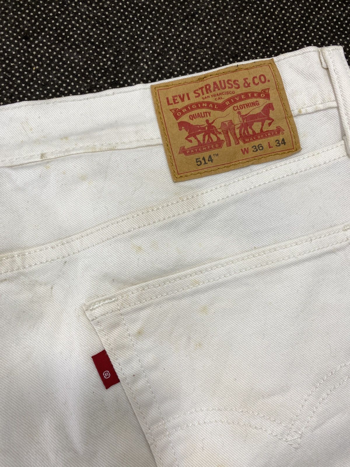 Jean × Levi's × Vintage VINTAGE LEVIS 514 SINGLE ‘R’ WHITE JEANS-J404 Size US 39 - 10 Thumbnail