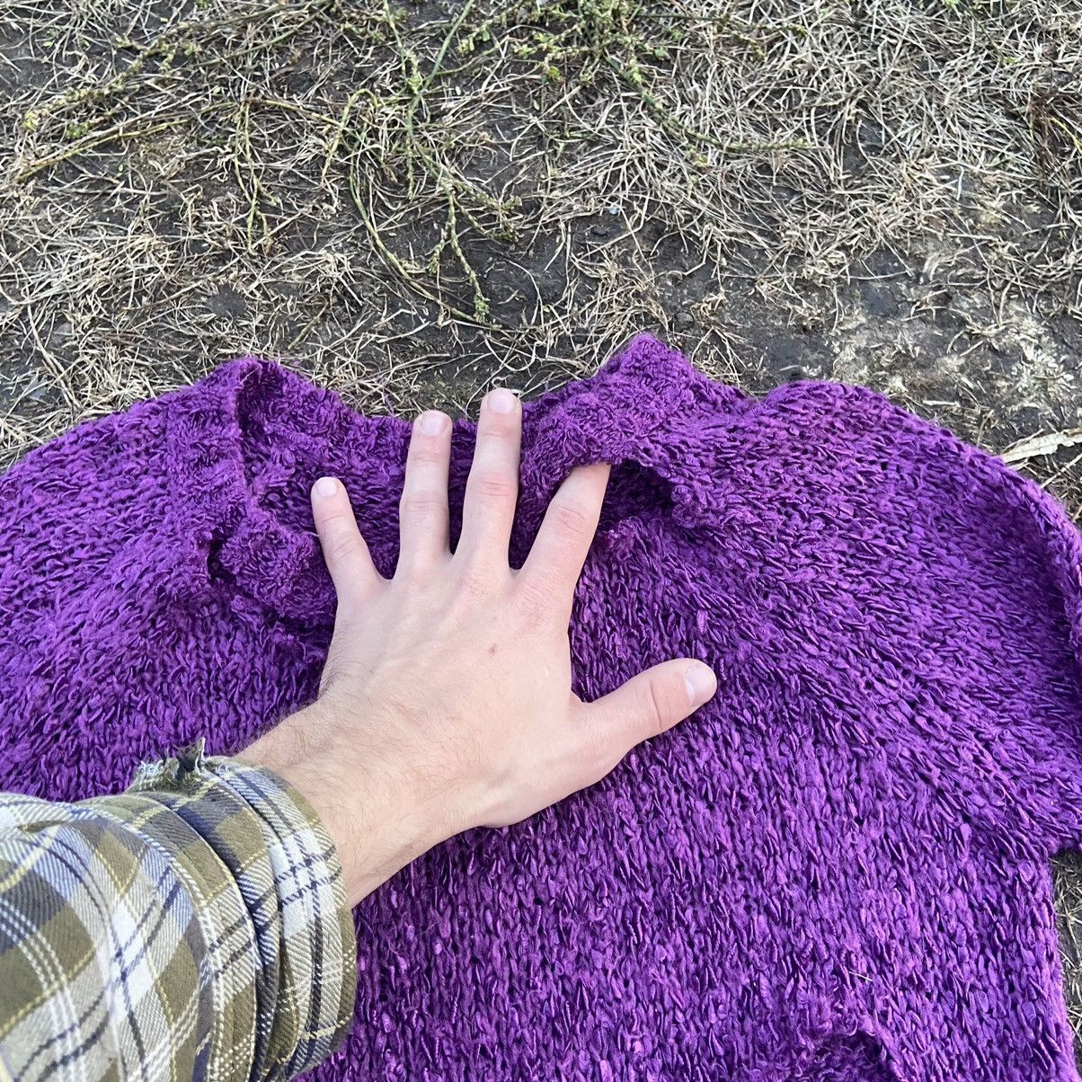 Vintage Vintage Y2K Distressed Mohair Sweater Grunge Purple Logo L Size L / US 10 / IT 46 - 6 Thumbnail